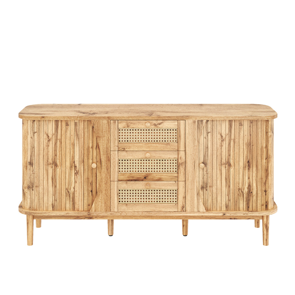 [variant:GA0005O] Rattan Sliding-Door Sideboard – Wood Tone image 16