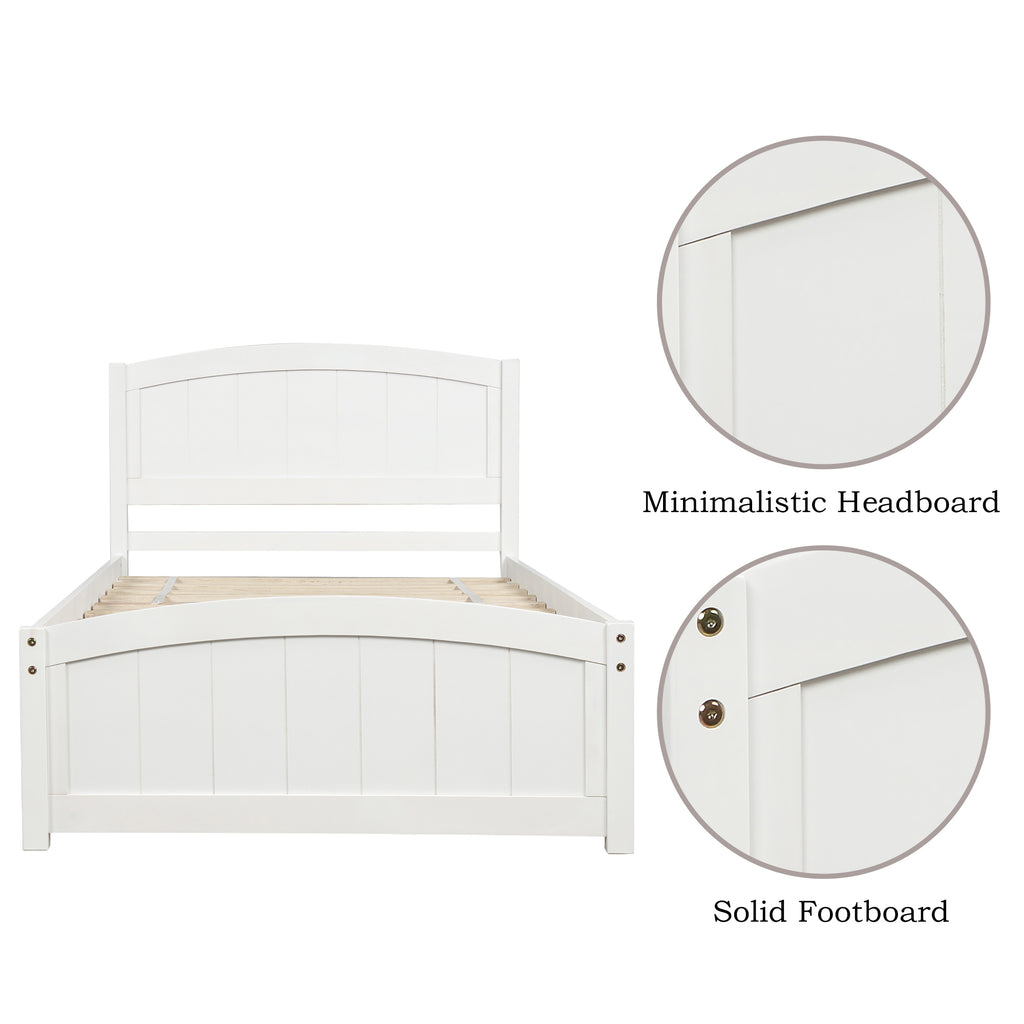 [variant:N850P475815K] Twin Platform Bed with Headboard and Footboard – White image 8