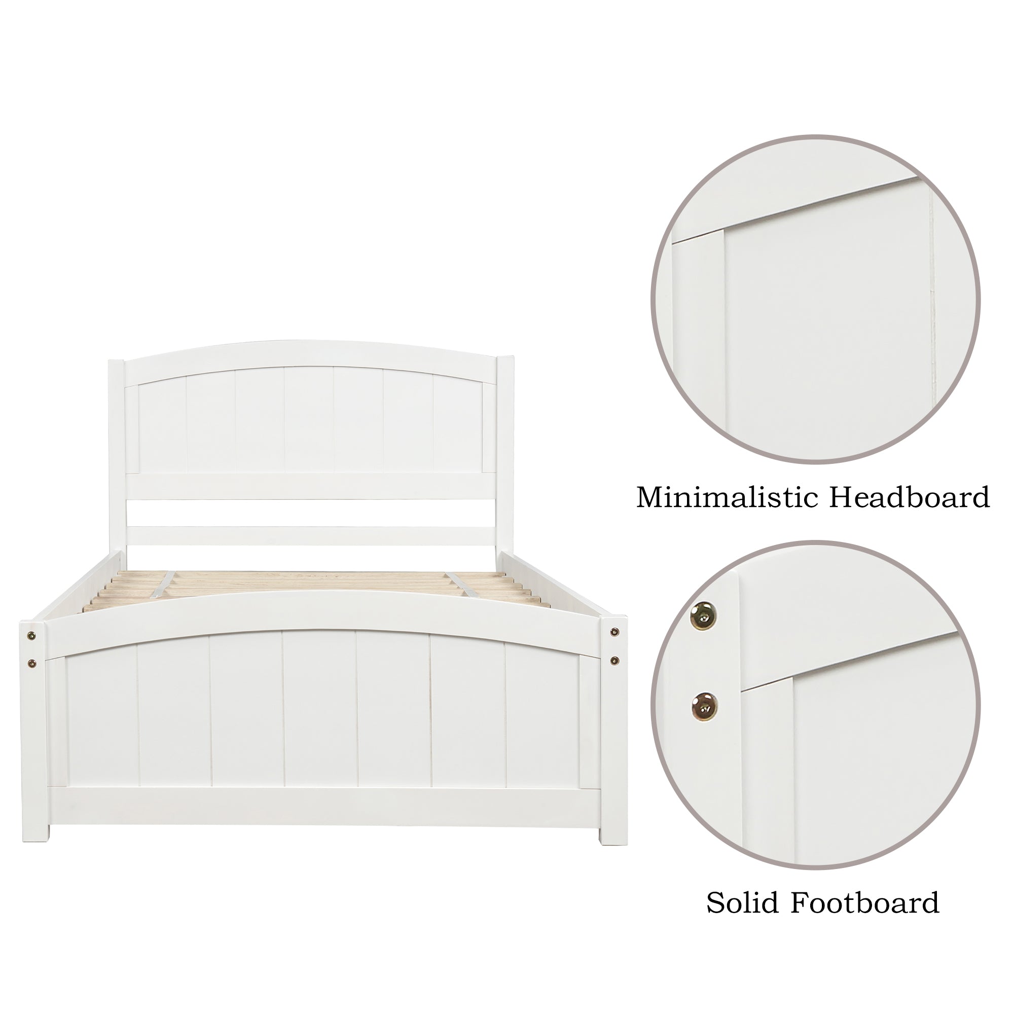 [variant:N850P475815K] Twin Platform Bed with Headboard and Footboard – White image 8