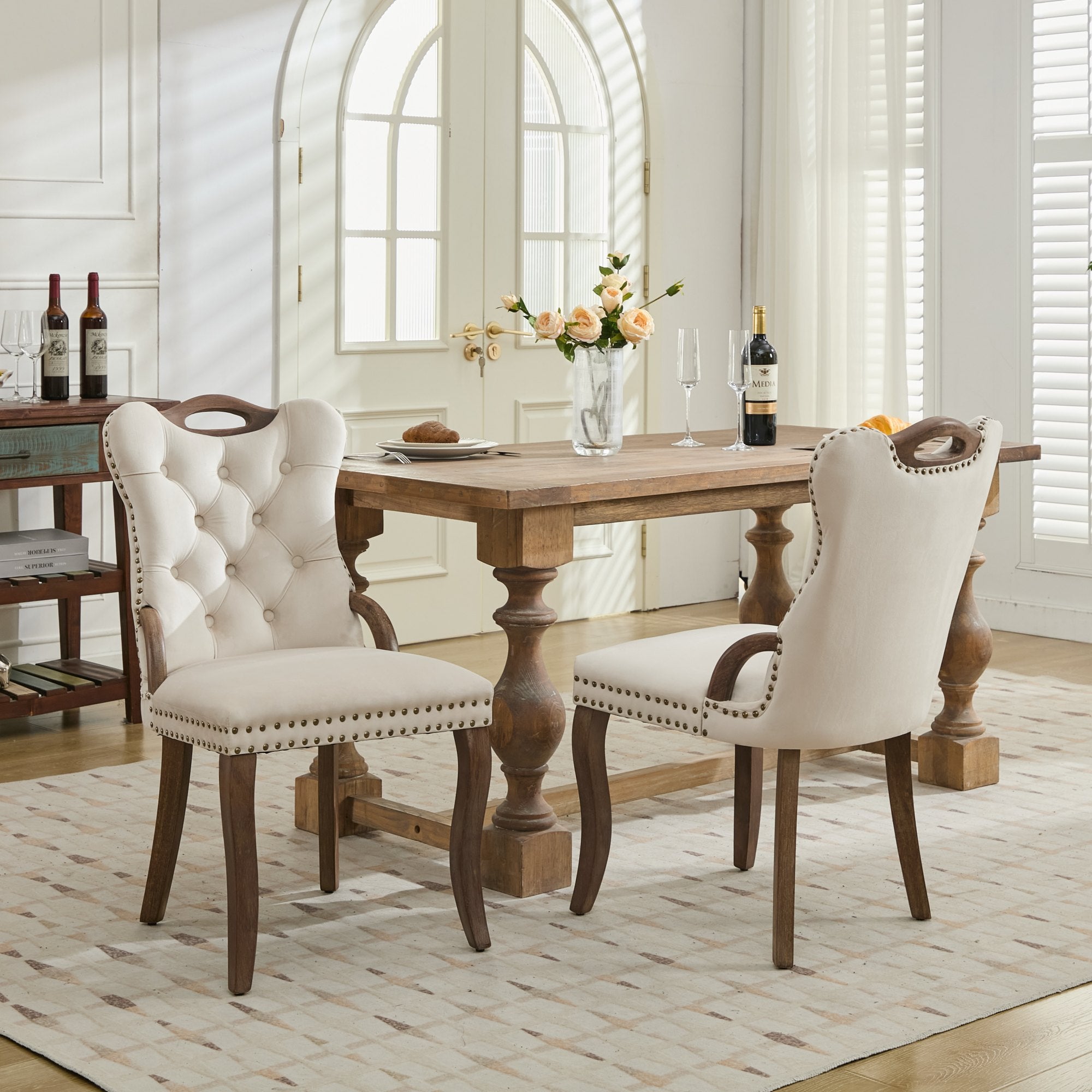 [variant:W5755P512977] Tufted Velvet Dining Armchairs – Set of 2 image 1