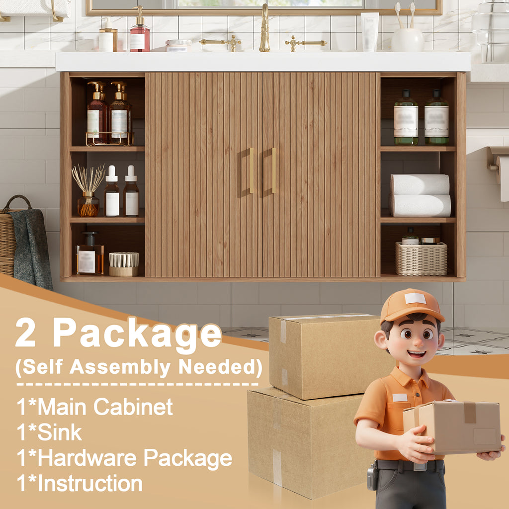 [variant:N729P000039N] Wall-Mounted Bathroom Vanity with SMC Sink – 42-Inch image 8
