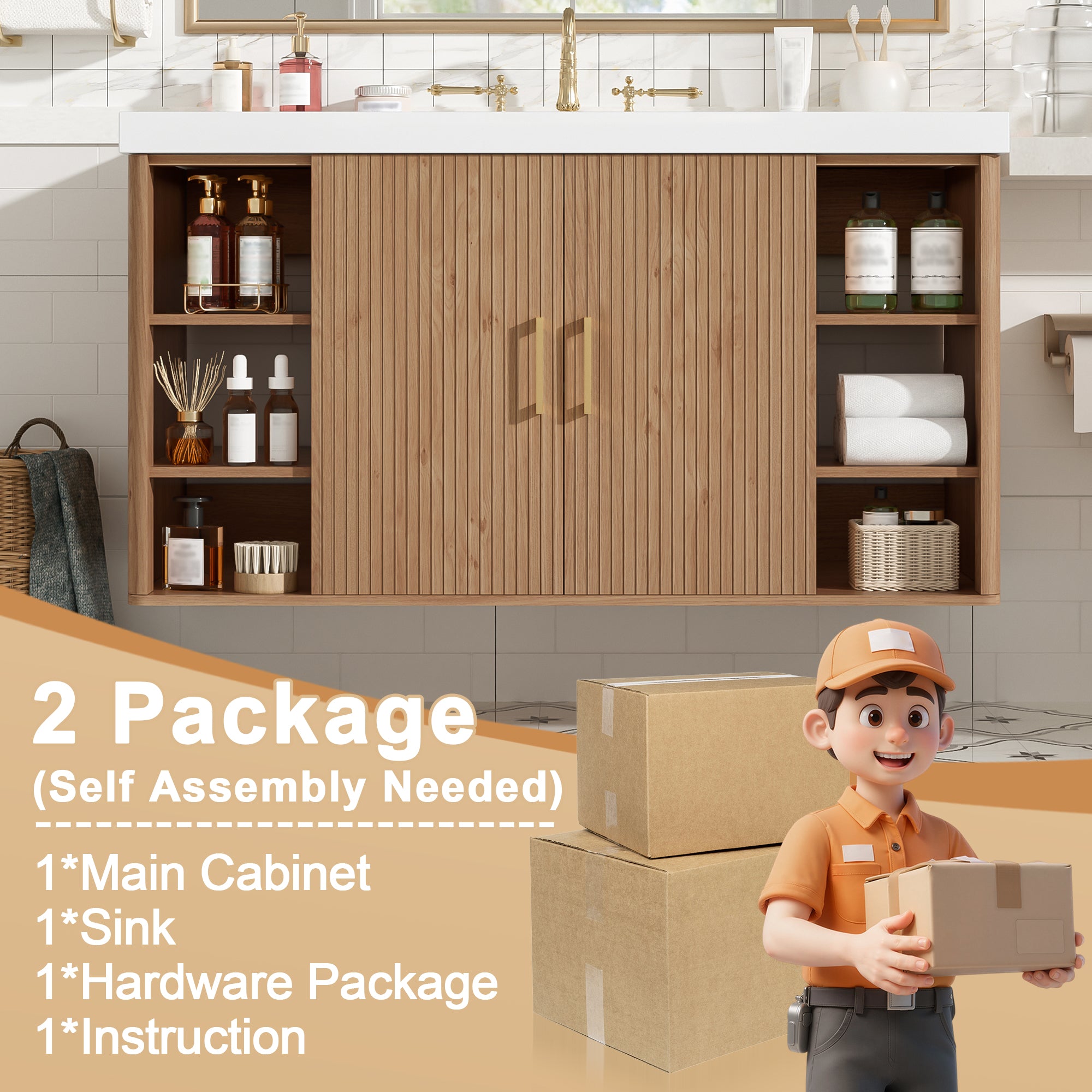 [variant:N729P000039N] Wall-Mounted Bathroom Vanity with SMC Sink – 42-Inch image 8
