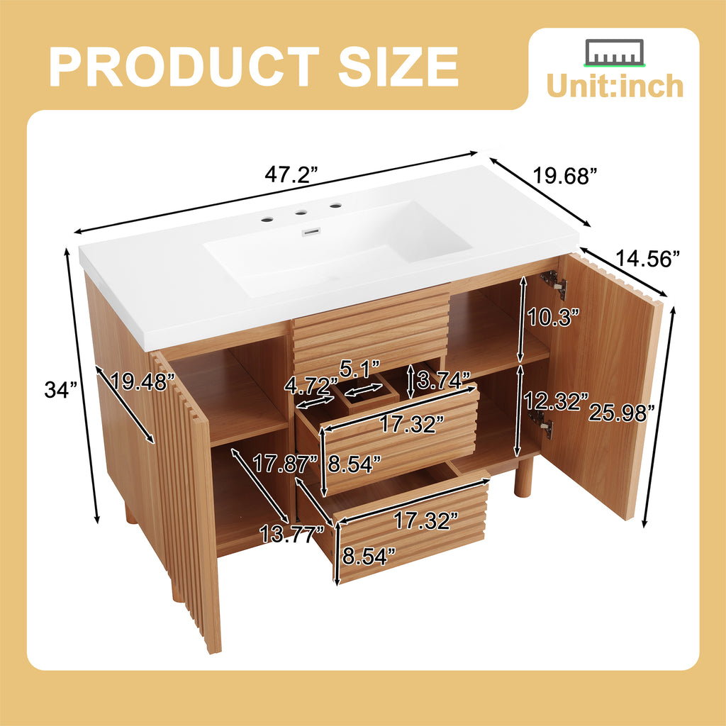 [variant:N729P000036N] Bathroom Vanity with SMC Sink – 47.2-Inch image 20