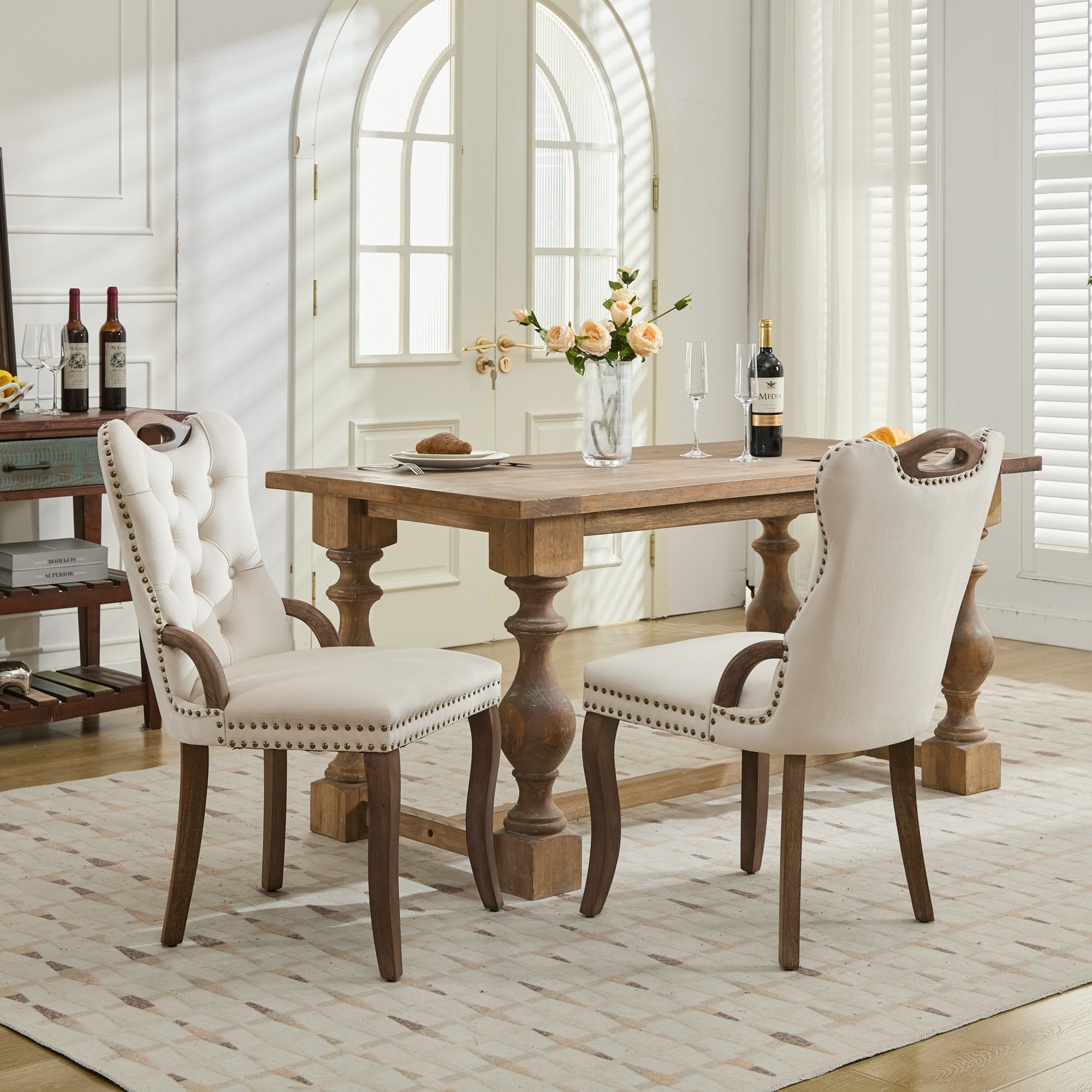 [variant:W5755P512977] Tufted Velvet Dining Armchairs – Set of 2 image 16
