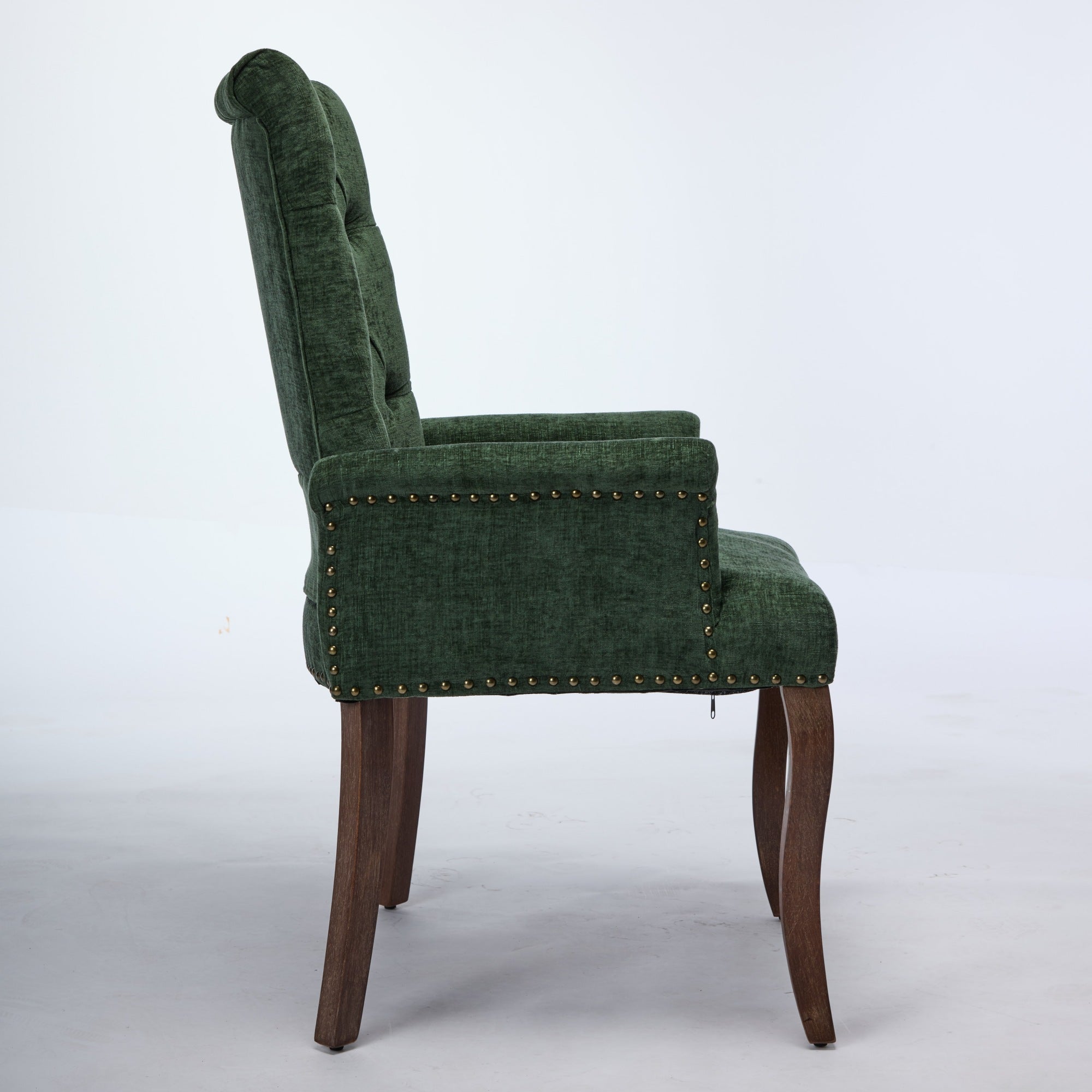 [variant:W5755P503872] Tufted Chenille Dining Armchair – Olive Green image 5