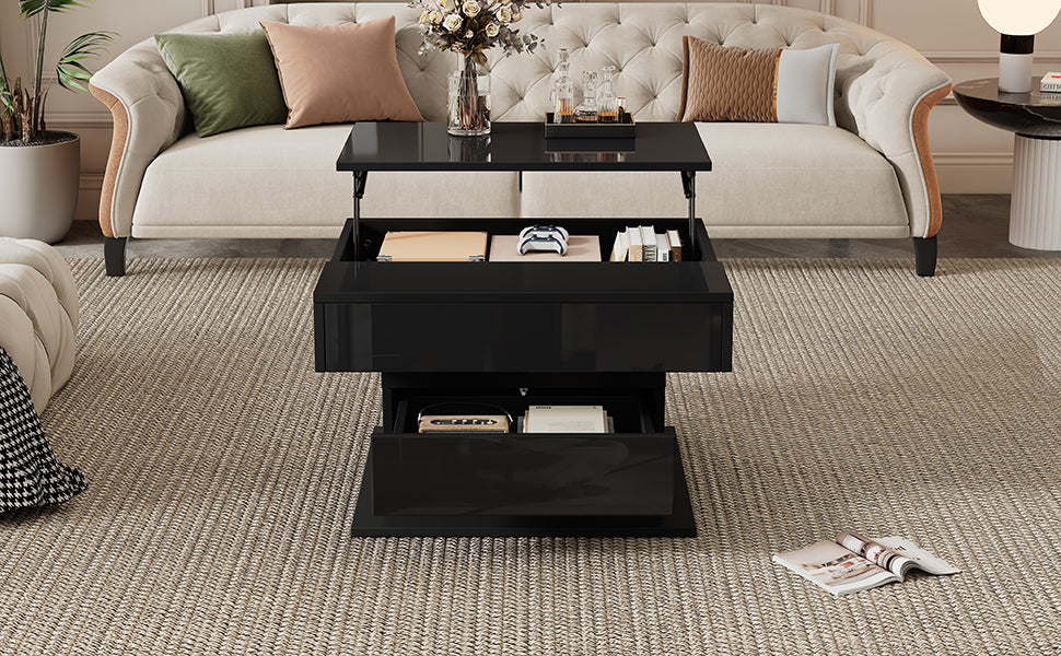 [variant:N892P423296B] Black 360° Rotating Lift-Top Coffee Table image 12
