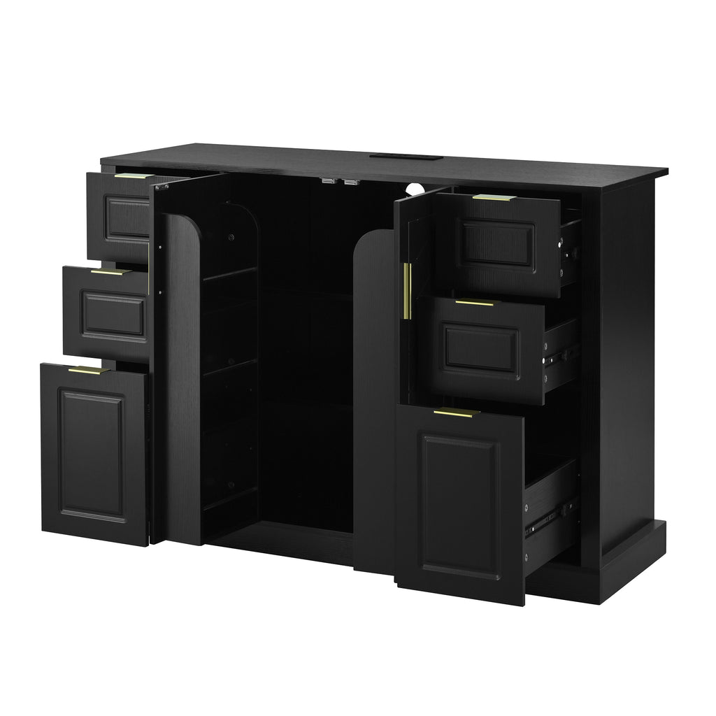 [variant:N889P443160B] Sideboard with 2 Doors, 6 Drawers & Power Outlet image 13