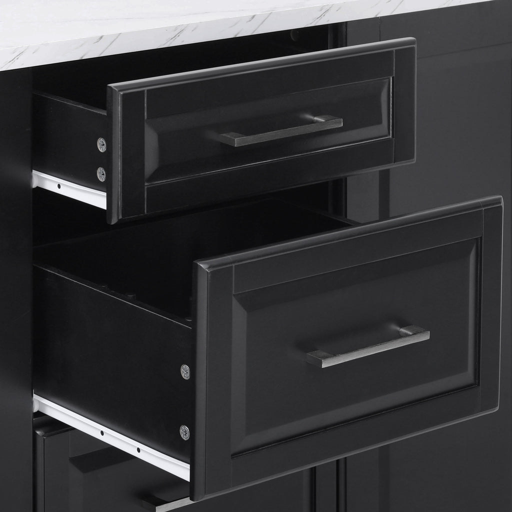 [variant:N853P390045B] Rolling Kitchen Island with Tilt-Out Trash Cabinet – Black, 50.7-Inch image 19