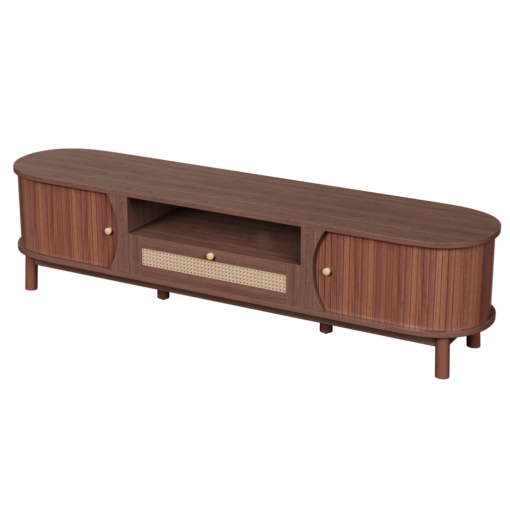 [variant:N875P278398N] Rattan TV Stand with Sliding Door – 65-Inch image 18