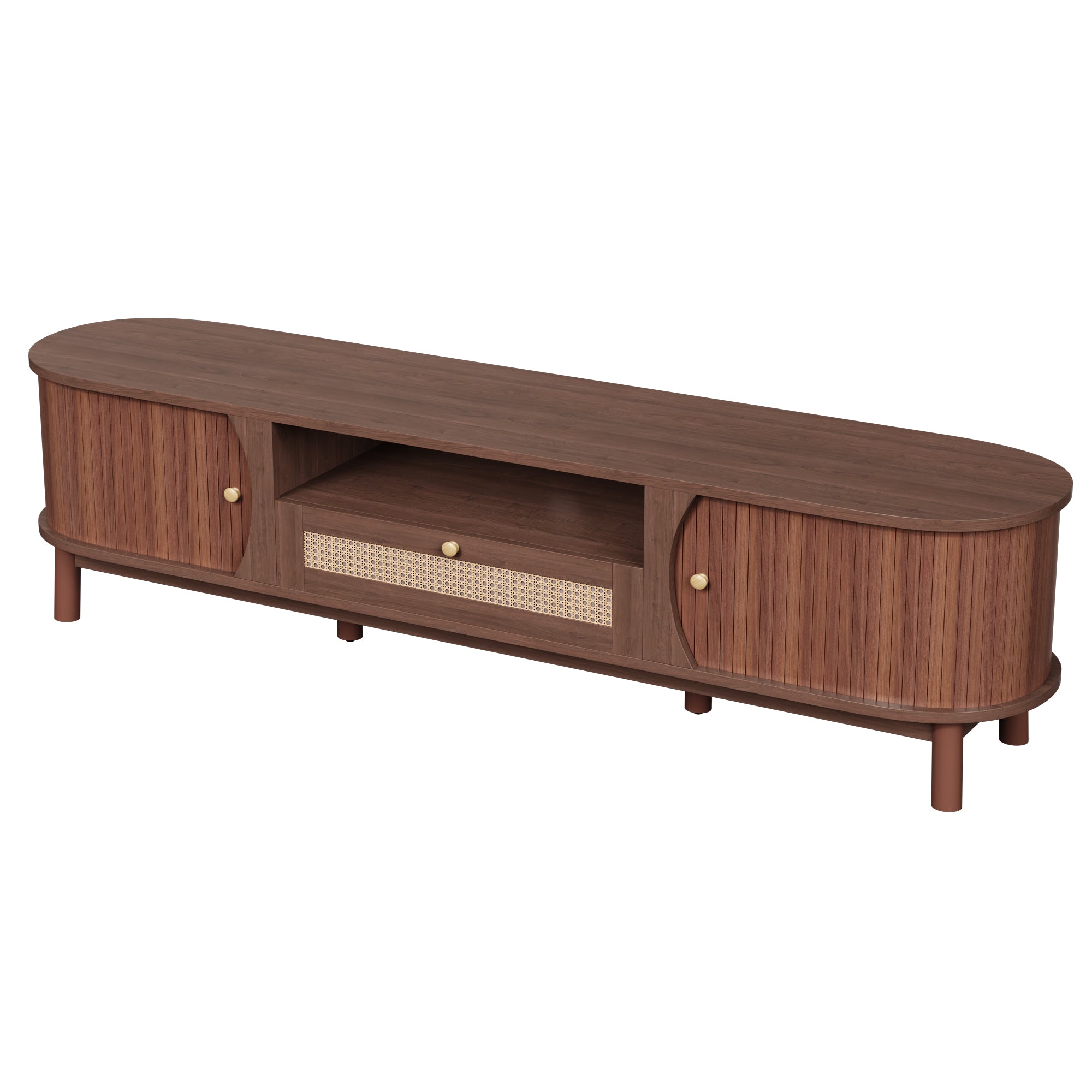 [variant:N875P278398N] Rattan TV Stand with Sliding Door – 65-Inch image 18