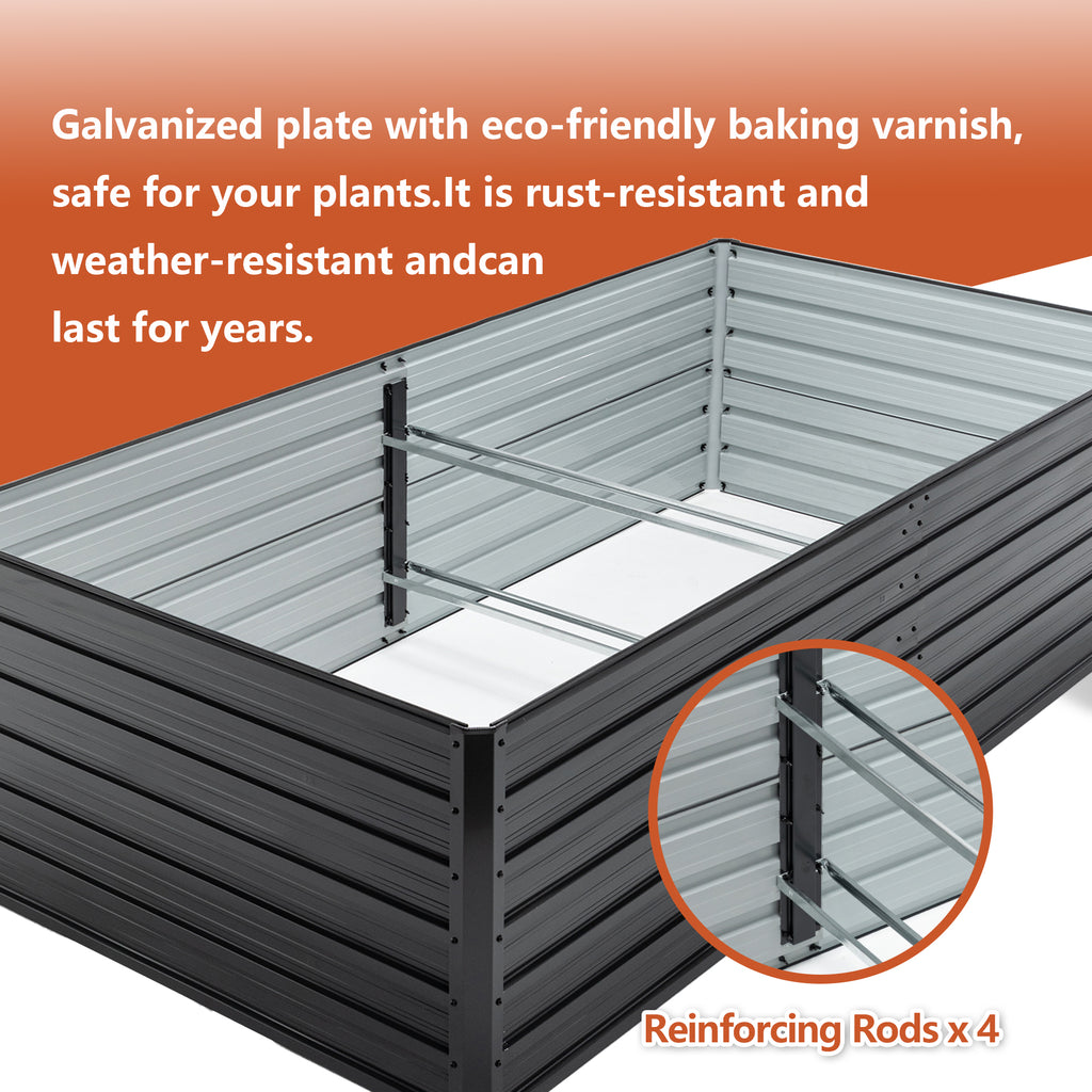 [variant:W3901P434788] Galvanized Steel Raised Garden Bed – 8 × 4 × 2 ft image 3