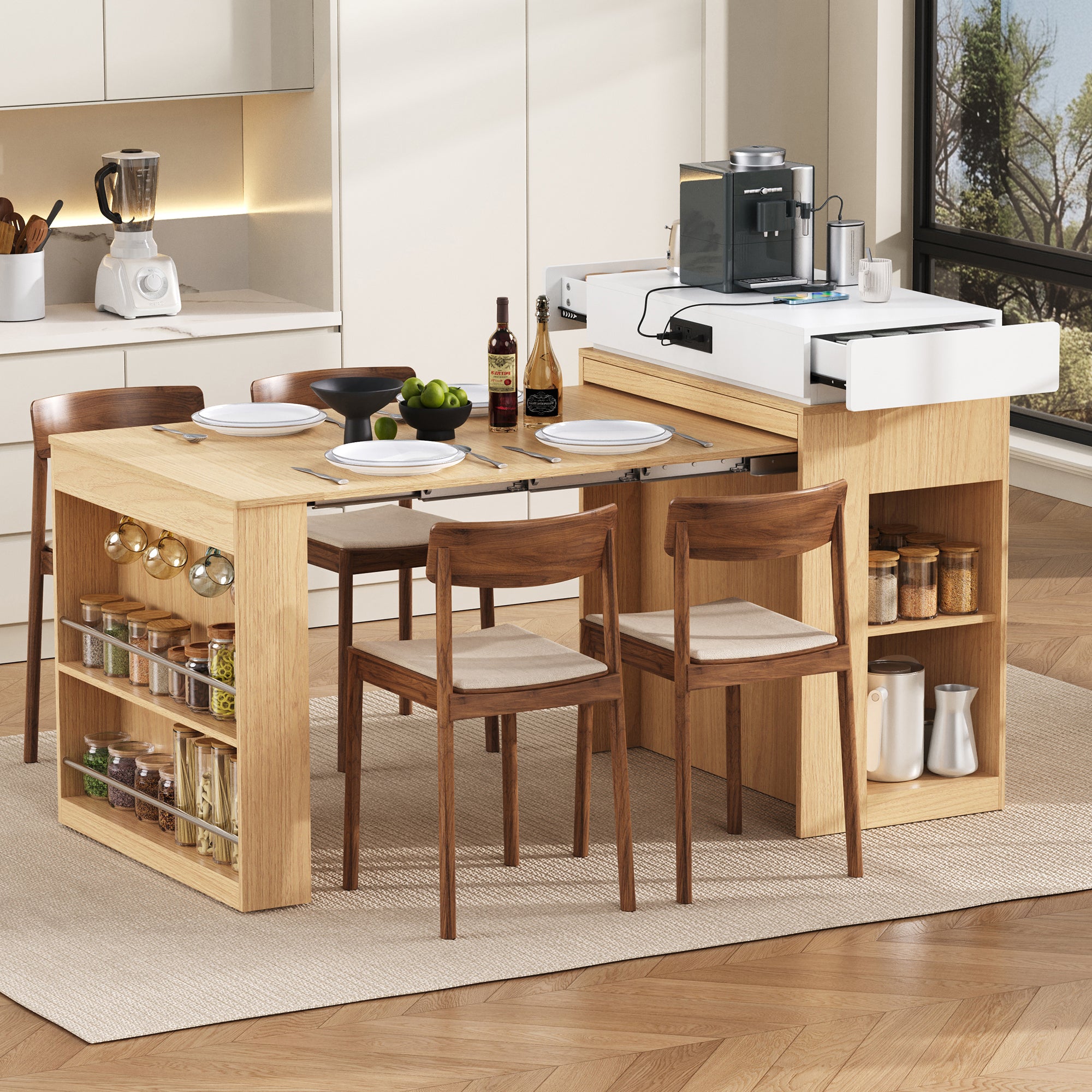 [variant:XW000028AAN-CA] Rolling Kitchen Island with Extendable Table image 20
