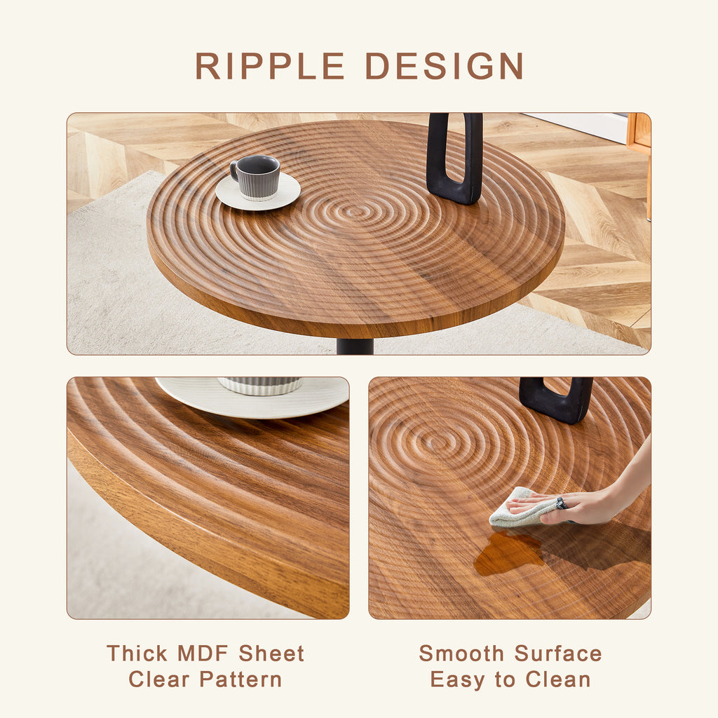 [variant:W3806P409447] Round Dark Wood-Grain Dining Table – 31.5-Inch image 6