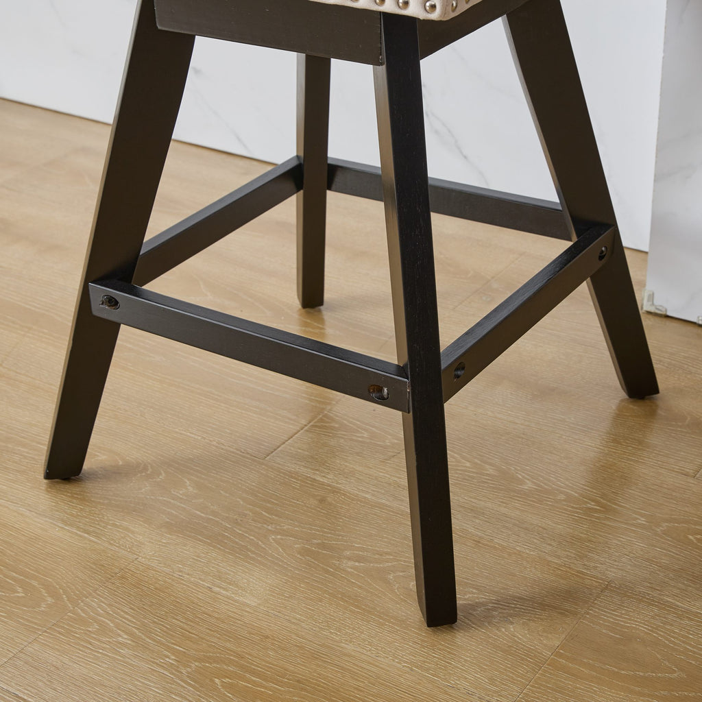 [variant:W5755P512968] Set of 2 Beige Velvet Swivel Bar Stools image 13