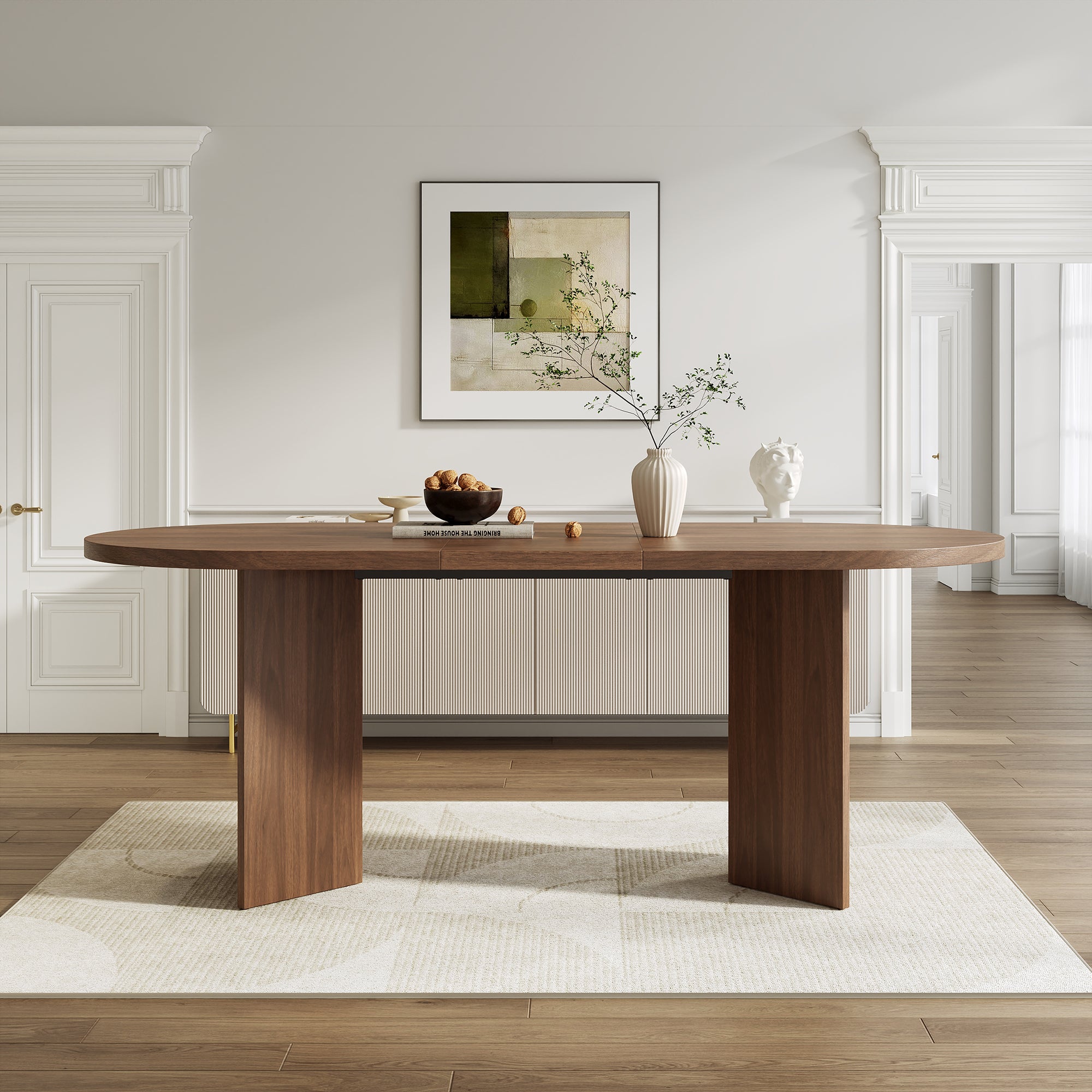 [variant:N859P472961A] Oval Walnut Dining Table – 79-Inch image 3