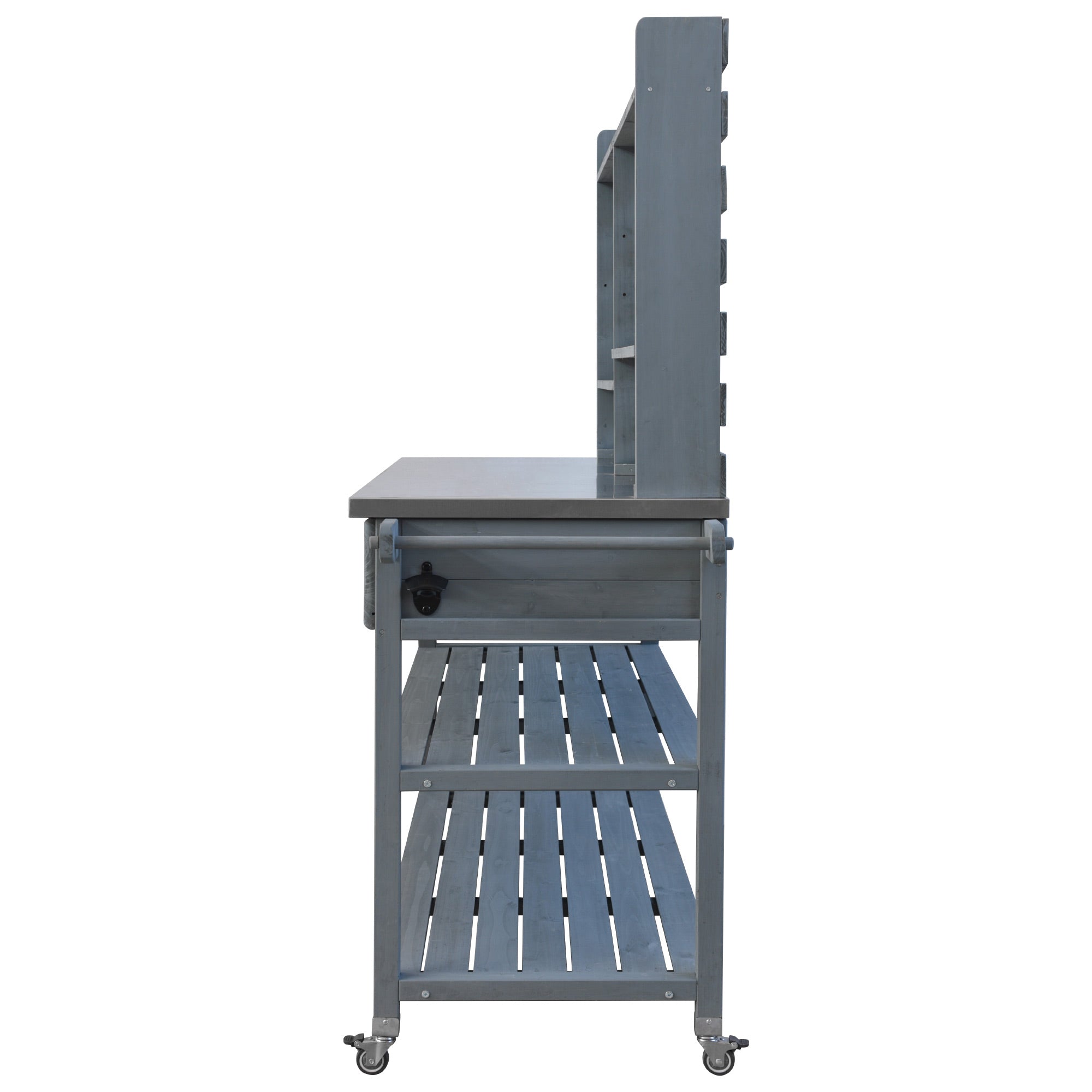 [variant:N853P386121G] Rolling Outdoor Potting Bench with Stainless Steel Top image 45
