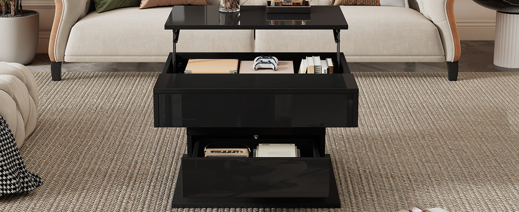 [variant:N892P423296B] Black 360° Rotating Lift-Top Coffee Table image 18