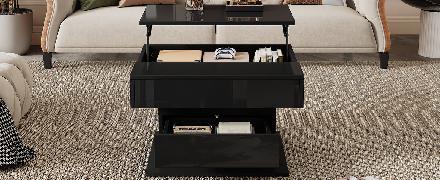 [variant:N892P423296B] Black 360° Rotating Lift-Top Coffee Table image 18