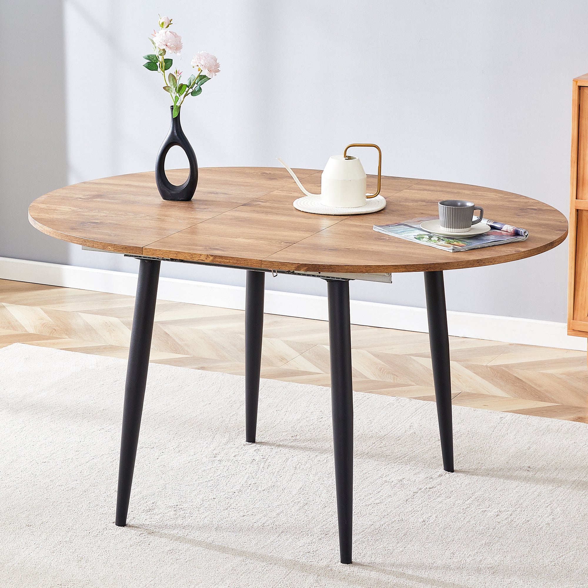[variant:W3806S00005] Extendable Wood-Look Dining Table image 2