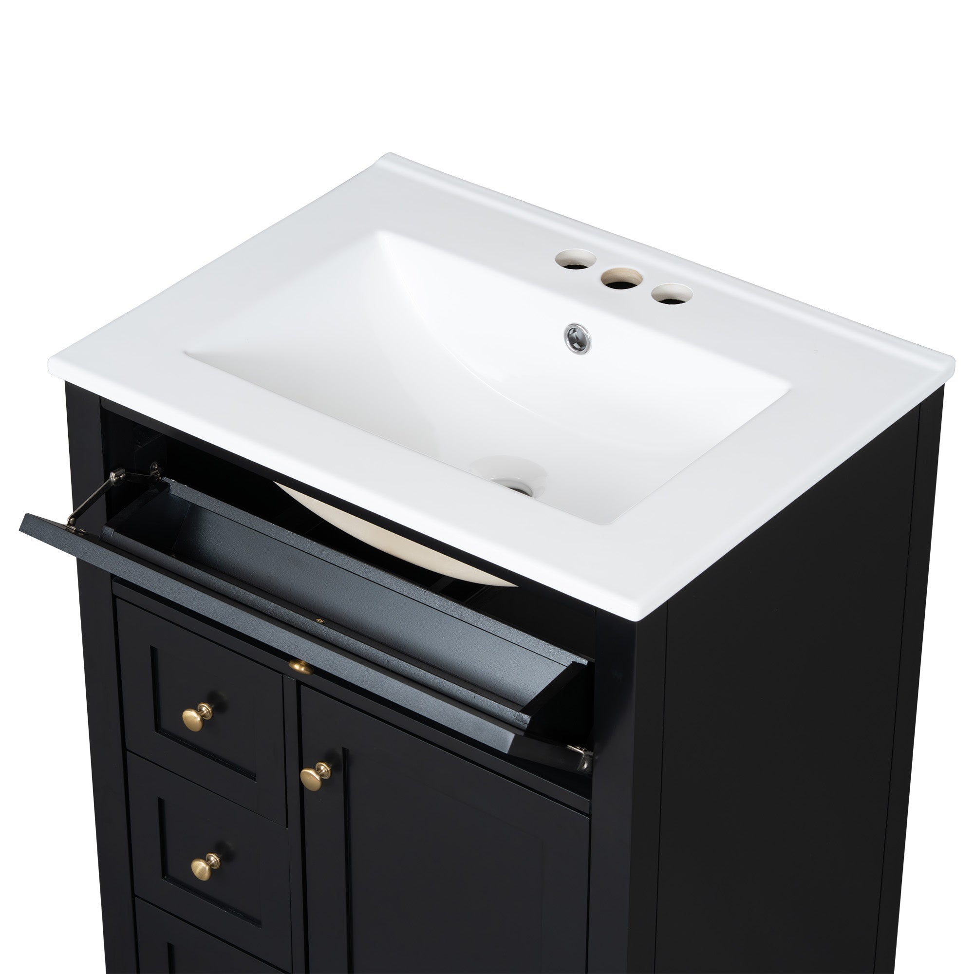 [variant:N725P280631B] Black Bathroom Vanity with Ceramic Sink – 24-Inch image 23