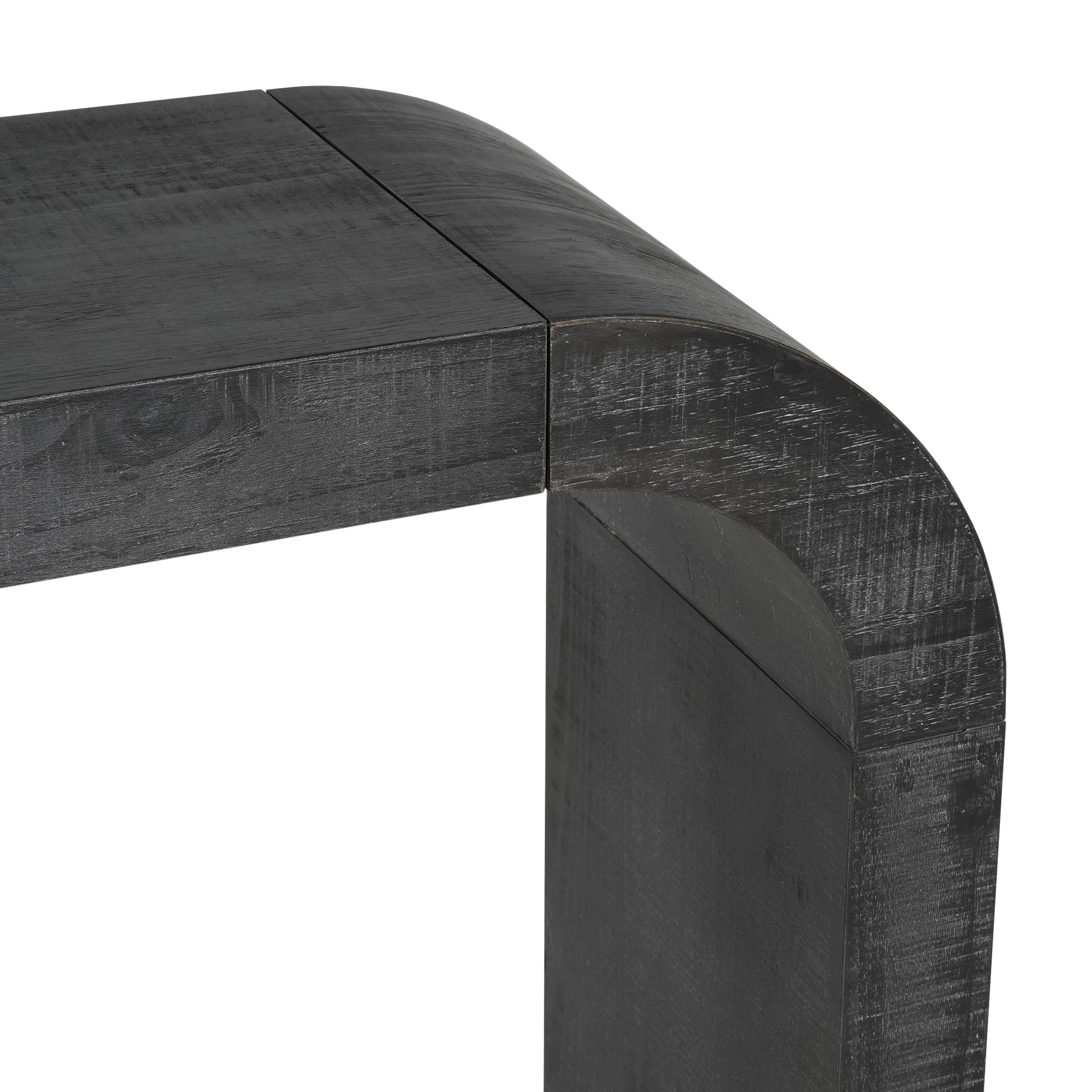 Curved-Edge Pine Veneer Console Table – 52-Inch — [variant:N851P415011B] Black image 10
