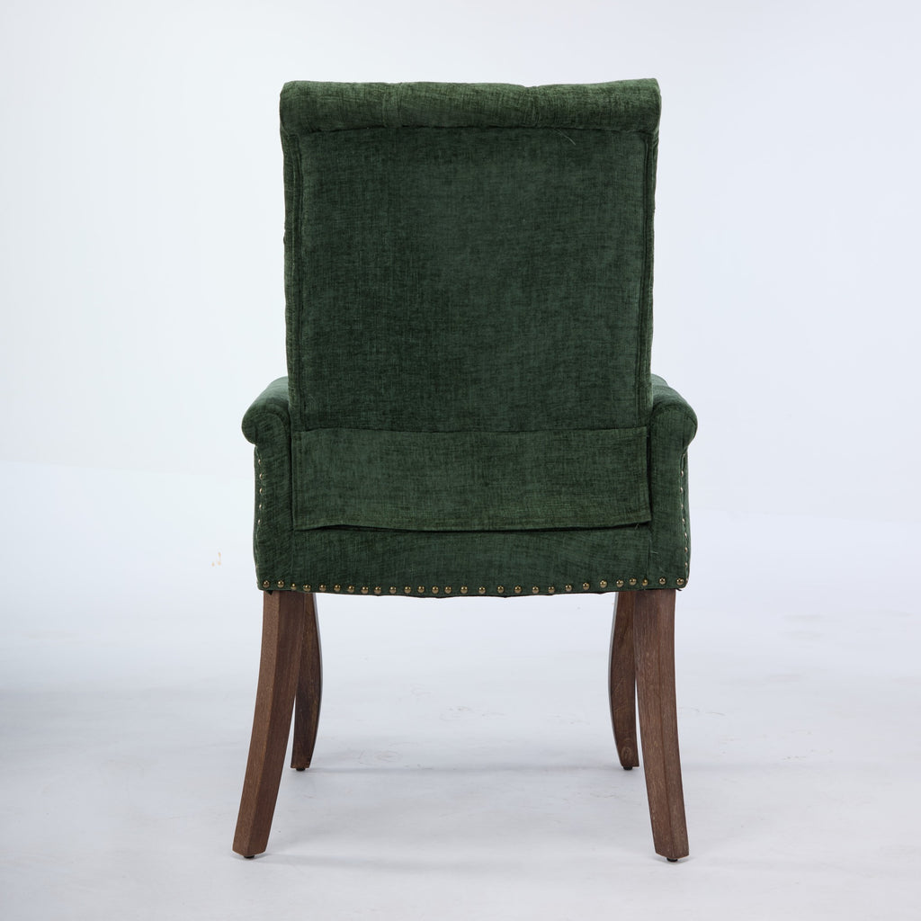 [variant:W5755P503872] Tufted Chenille Dining Armchair – Olive Green image 7