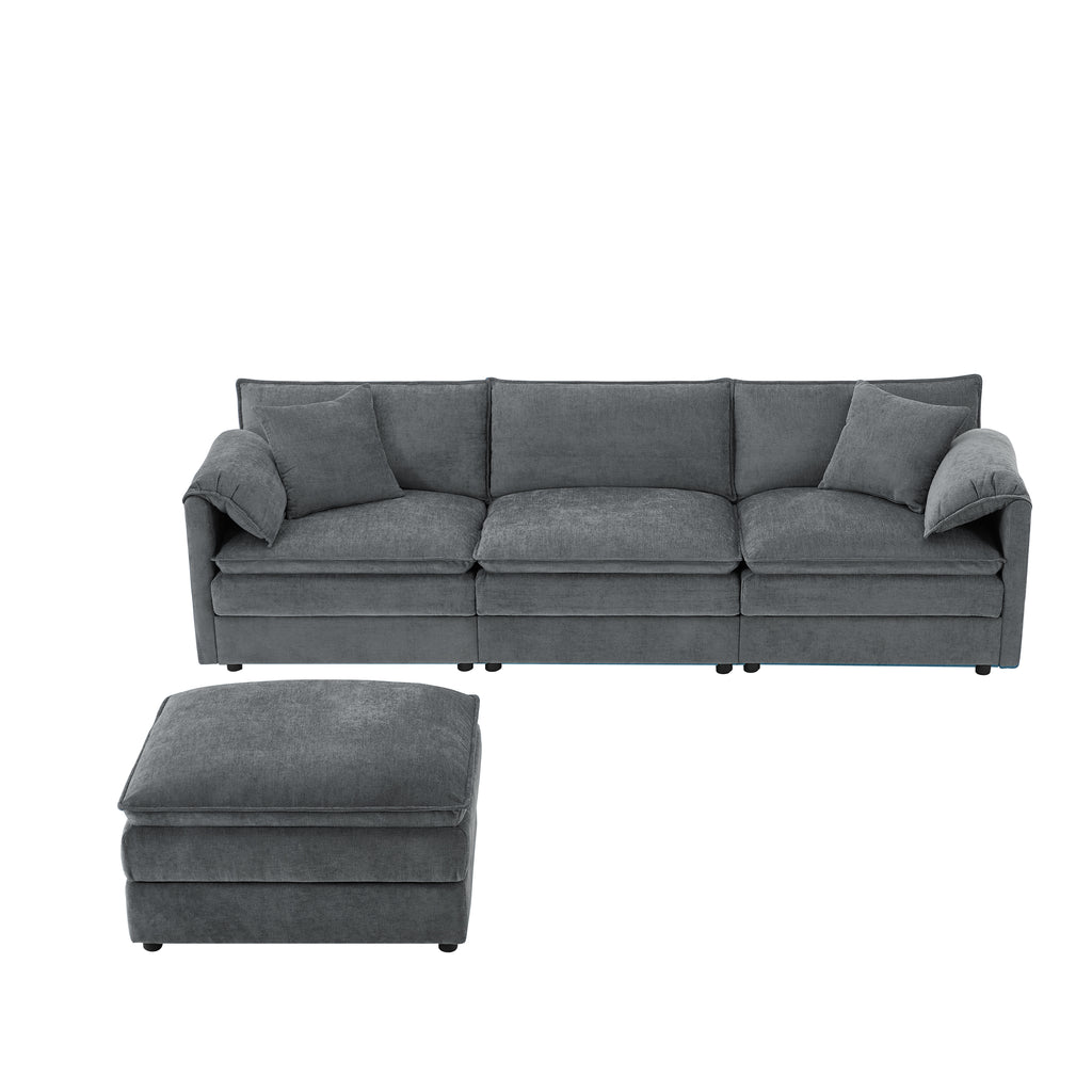 [variant:N851S8687B] 103-Inch Chenille L-Shaped Sectional Sofa with Ottoman image 11