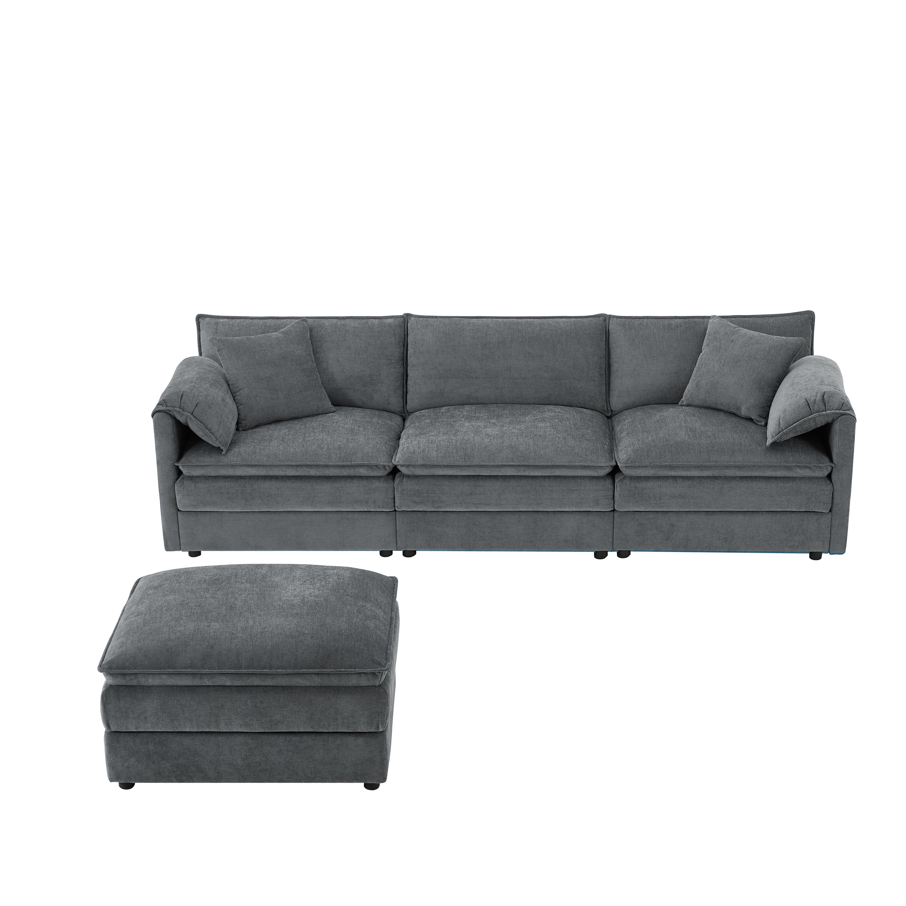 [variant:N851S8687B] 103-Inch Chenille L-Shaped Sectional Sofa with Ottoman image 11