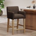 [variant:N876P298918B] 26-Inch Upholstered Counter Stool – Brown / Single image 1
