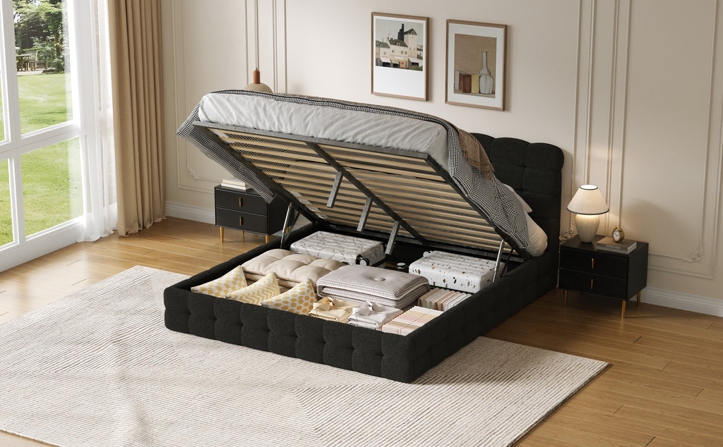 [variant:HS451572AAB] Queen Hydraulic Lift Storage Bed – Black image 20