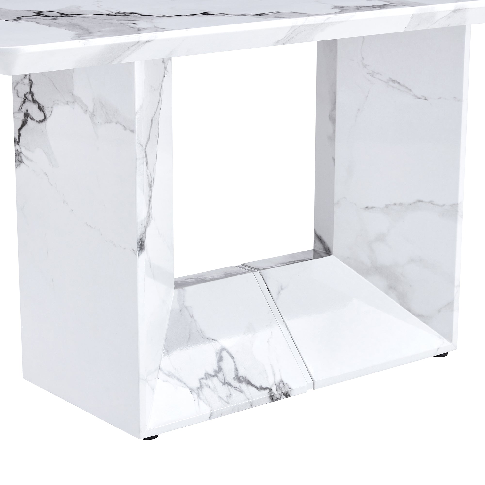[variant:W3806S00015] White Marble-Look Dining Table image 15