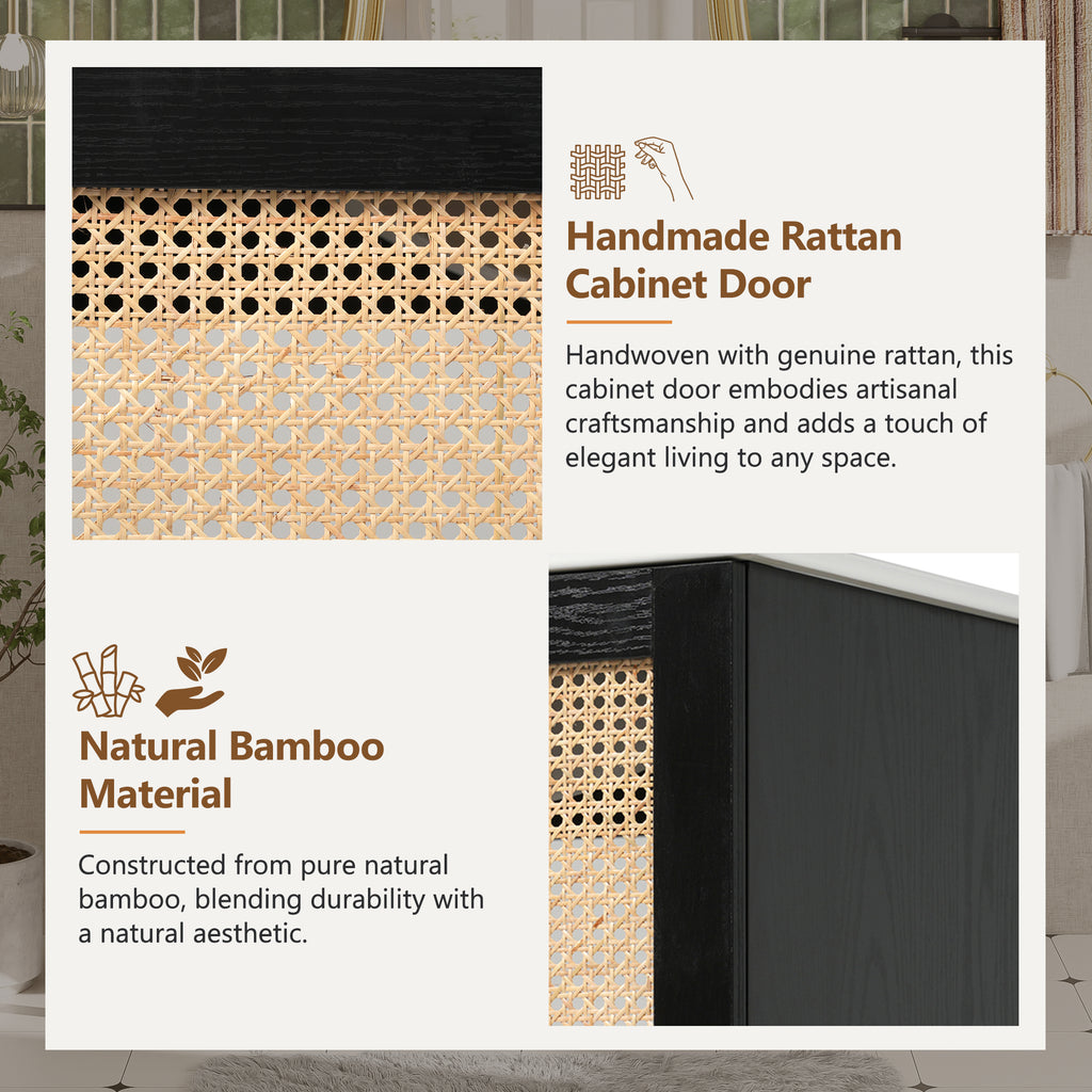 [variant:N729P285517B] Rattan-Door Bathroom Vanity with Sink – 30-Inch image 8