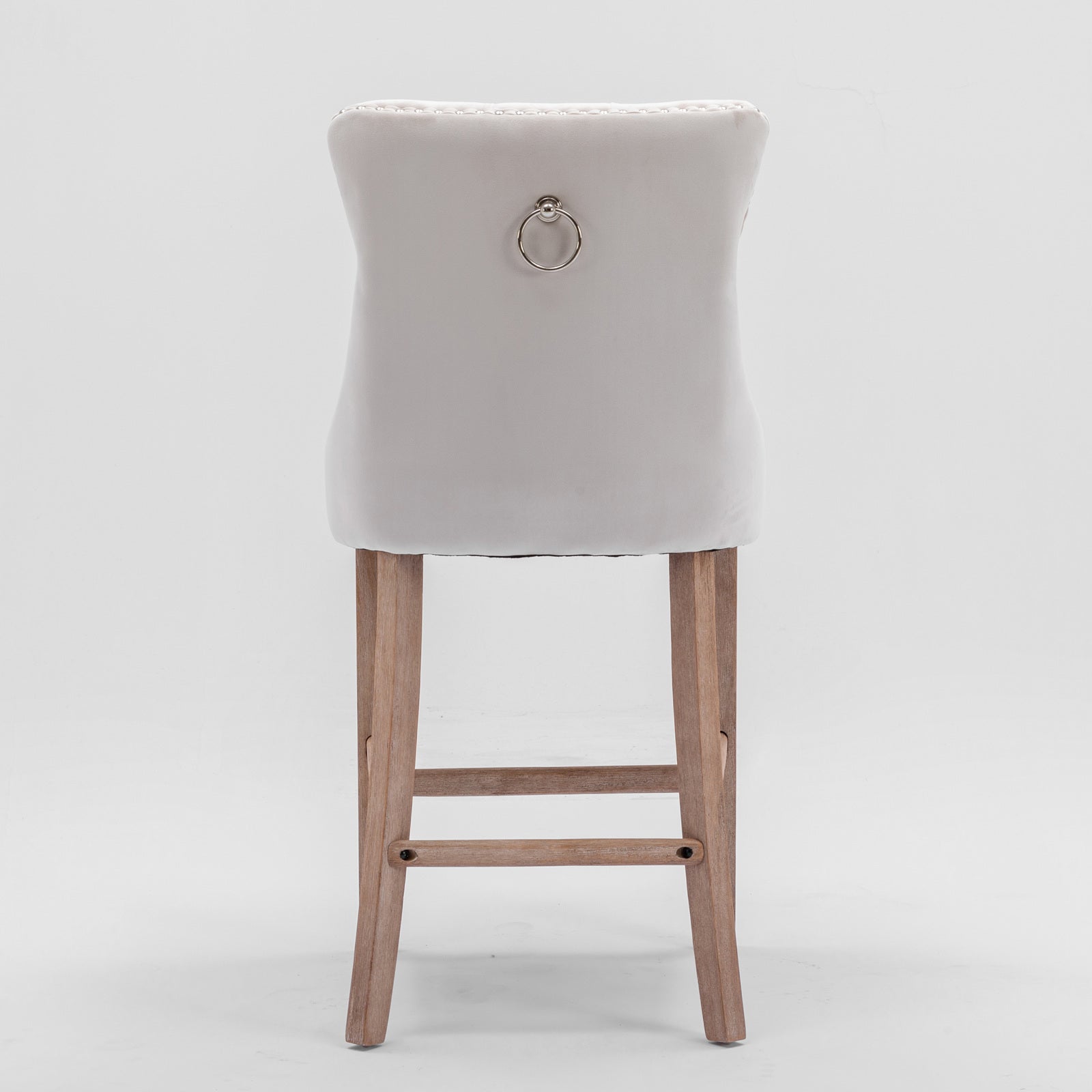 [variant:W5755P474584] Set of 2 Beige Velvet Bar Stools image 6