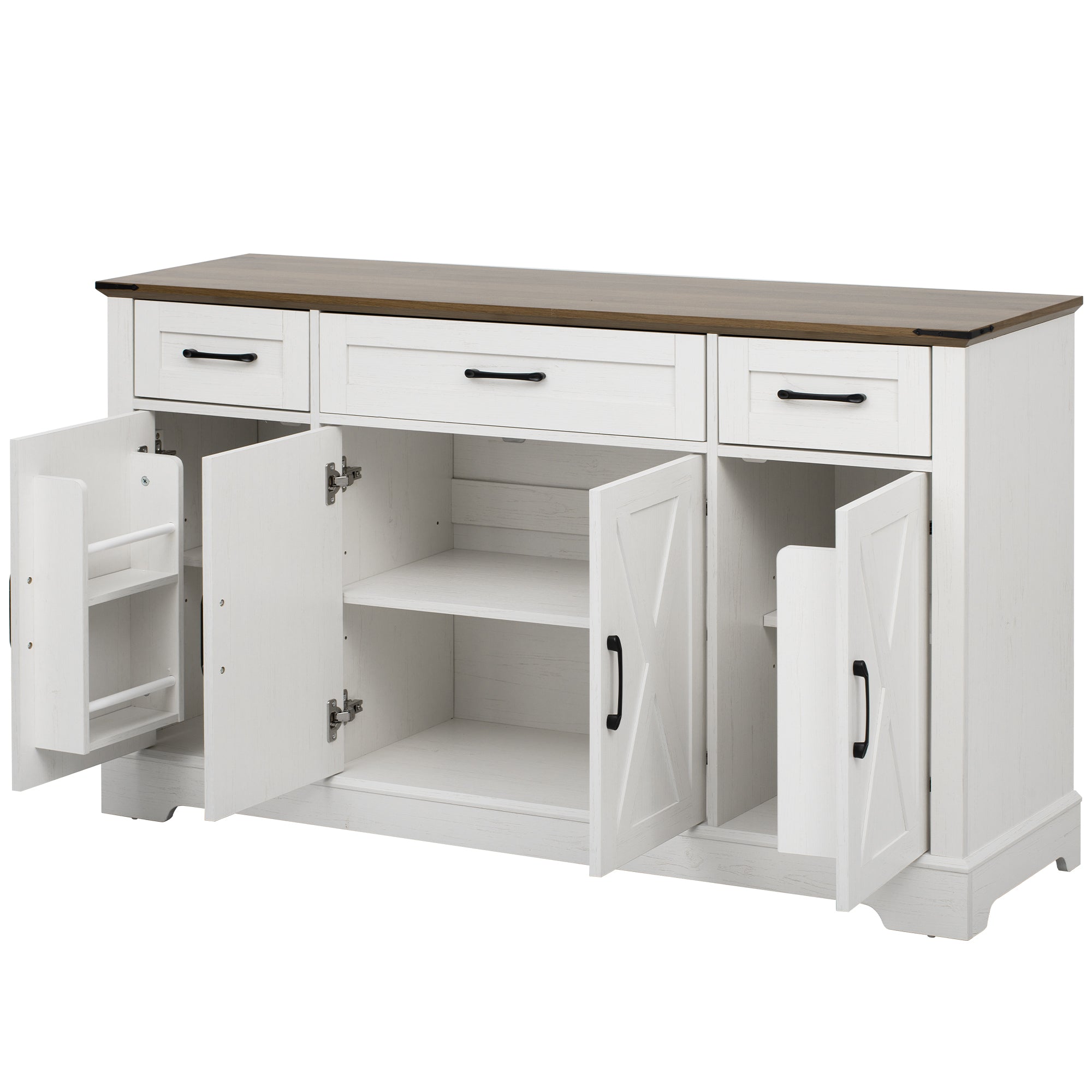 [variant:N853P444963W] 55-Inch Farmhouse Buffet Cabinet with Drawers image 34