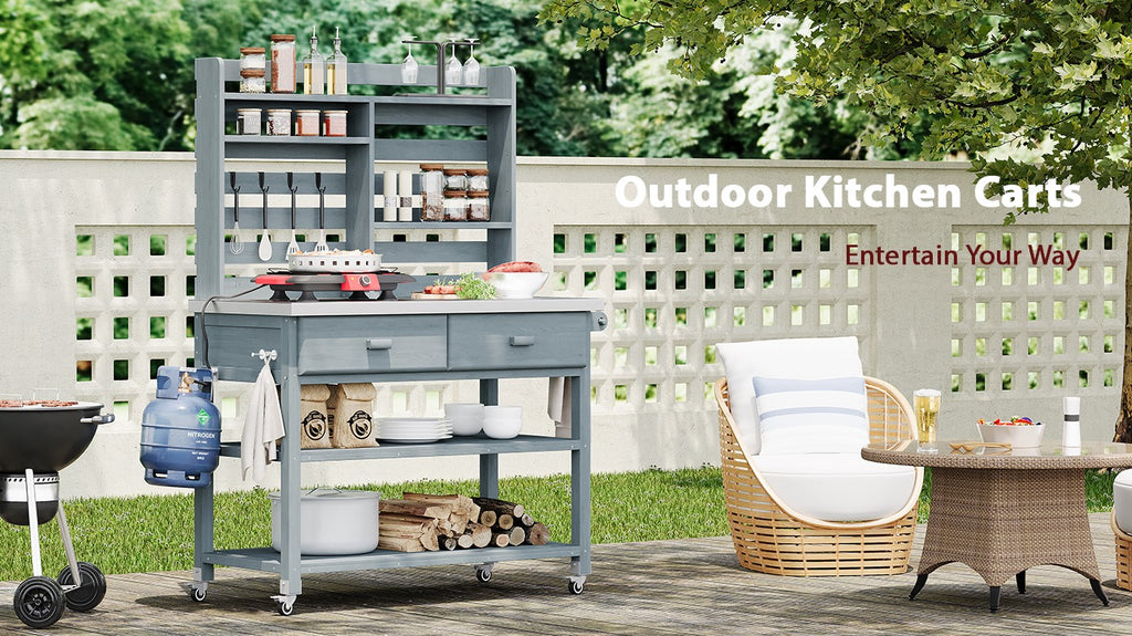 [variant:N853P386121G] Rolling Outdoor Potting Bench with Stainless Steel Top image 54