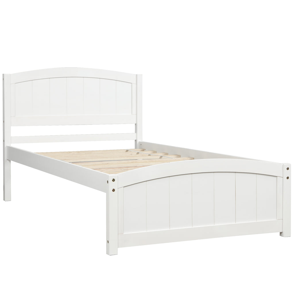 [variant:N850P475815K] Twin Platform Bed with Headboard and Footboard – White image 5