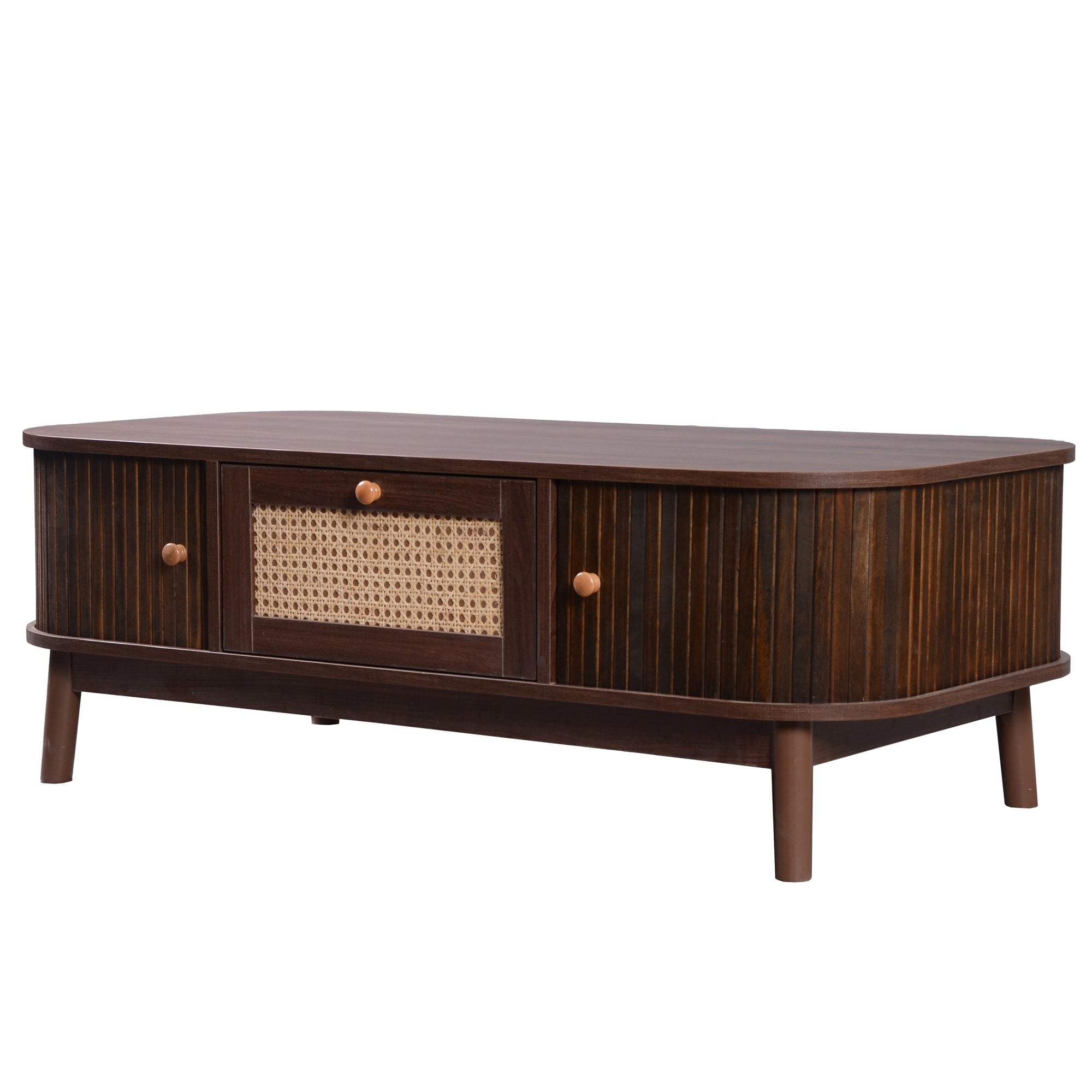 [variant:N875P360725N] Natural Rattan Coffee Table with Sliding Doors image 2