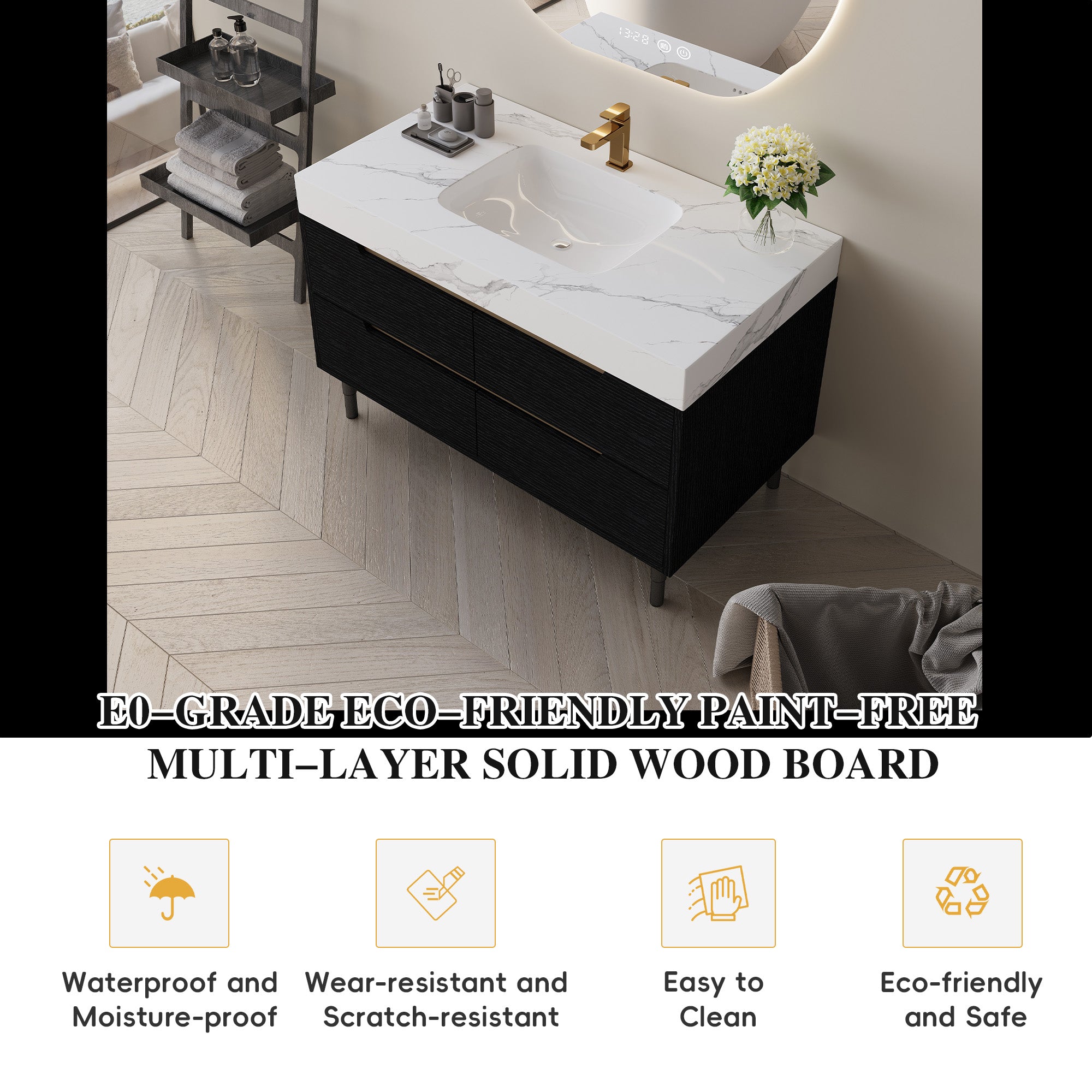 [variant:W5307S00006] Bathroom Vanity with Sintered Stone Top – 35.4-Inch image 14