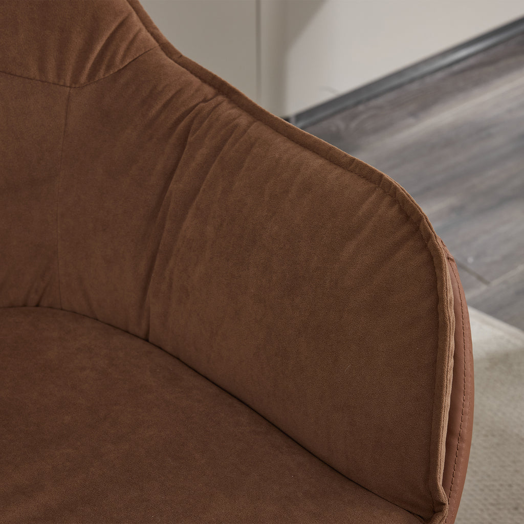 [variant:W5031P479728] Brown Faux Leather Swivel Accent Chair image 11