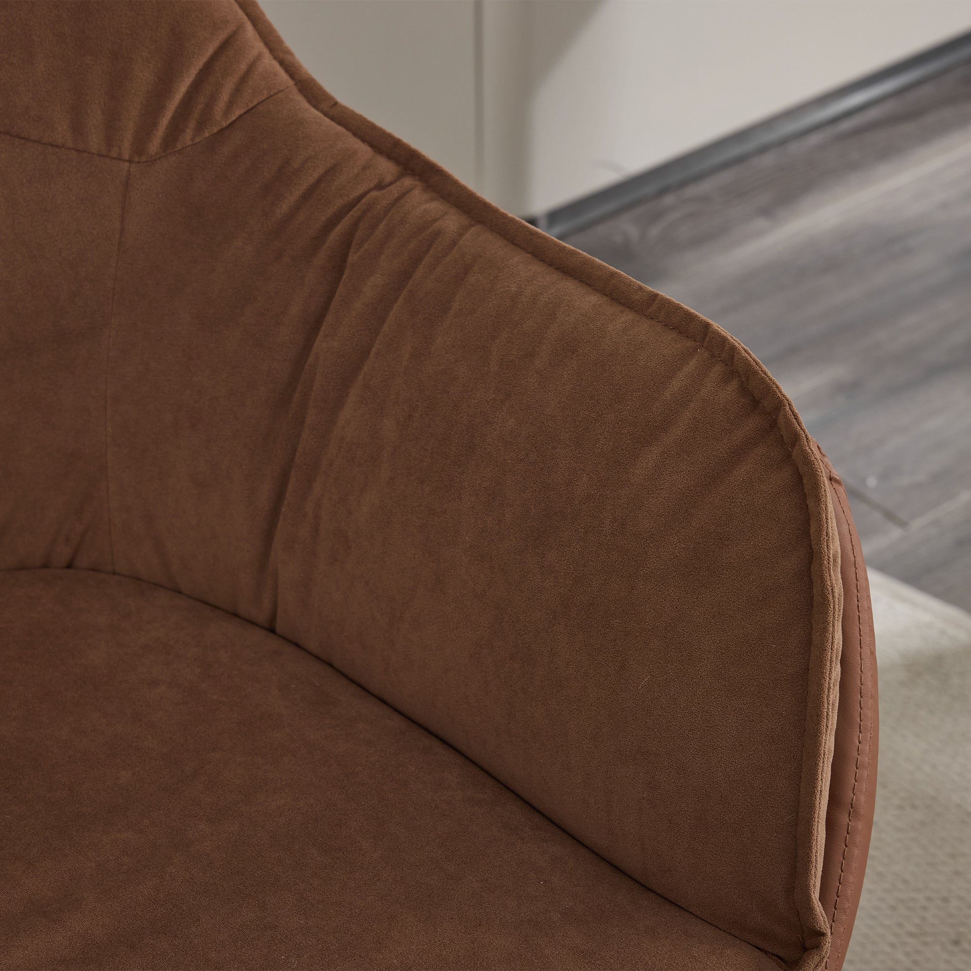 [variant:W5031P479728] Brown Faux Leather Swivel Accent Chair image 11