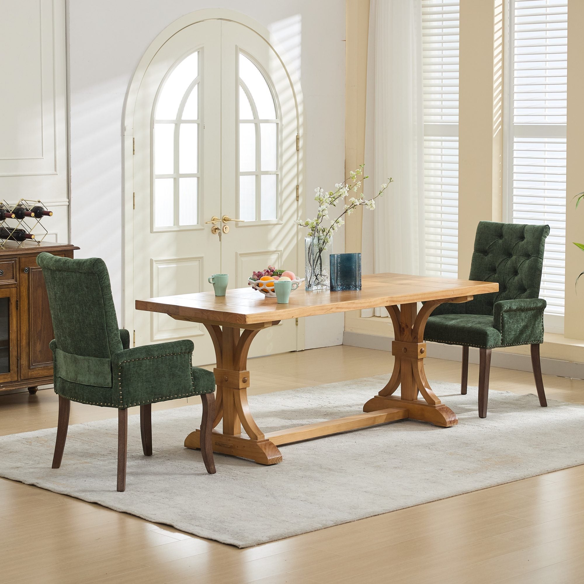 [variant:W5755P503872] Tufted Chenille Dining Armchair – Olive Green image 20