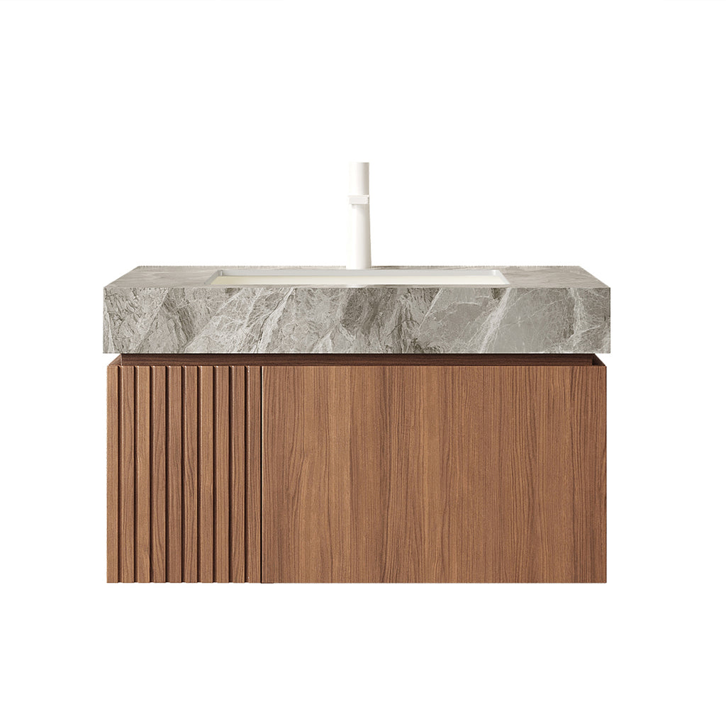 Floating Bathroom Vanity with Ceramic Sink – 24 or 30 Inch — [variant:W6063S00023] 30 in – Light Gray Top image 6