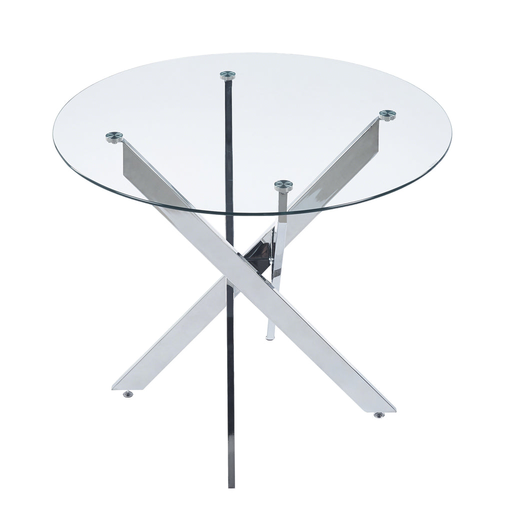 Glass Dining Table – Square or Round — [variant:W3808P395783] Chrome – W3808P395783 image 6
