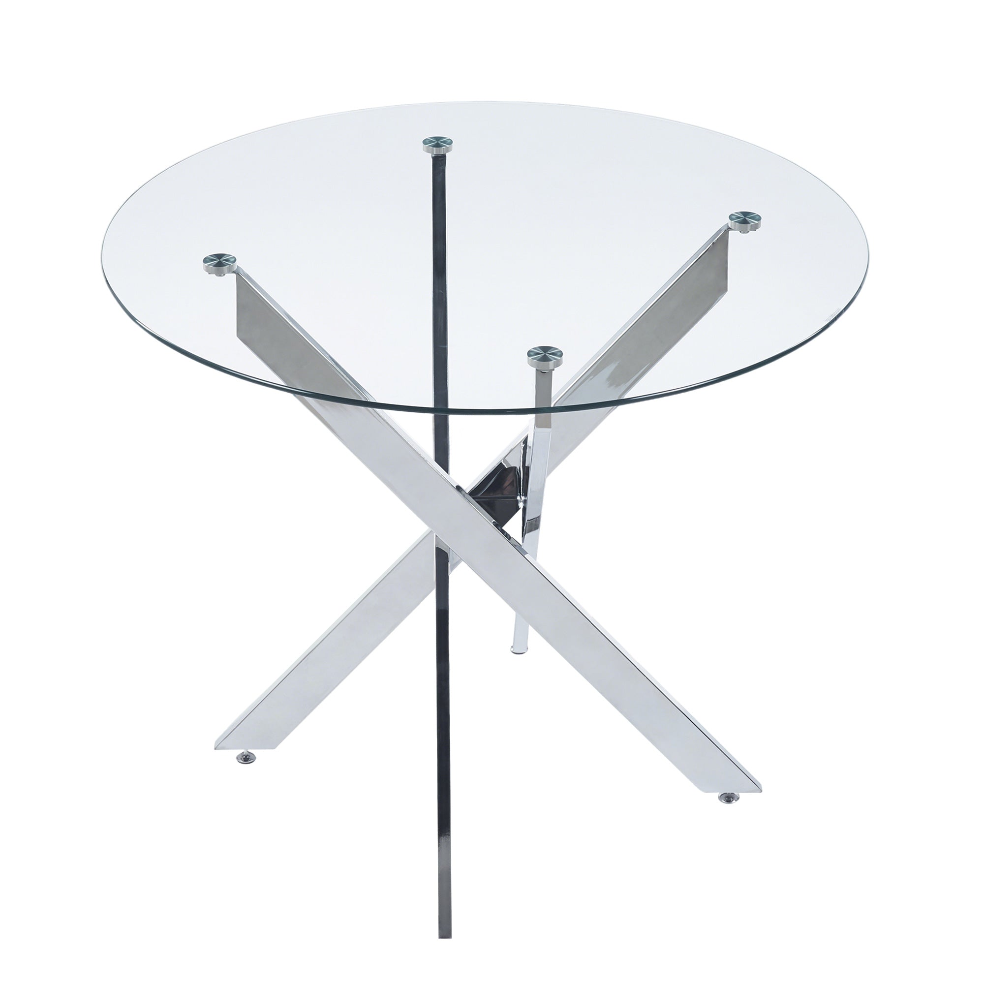 Glass Dining Table – Square or Round — [variant:W3808P395783] Chrome – W3808P395783 image 6
