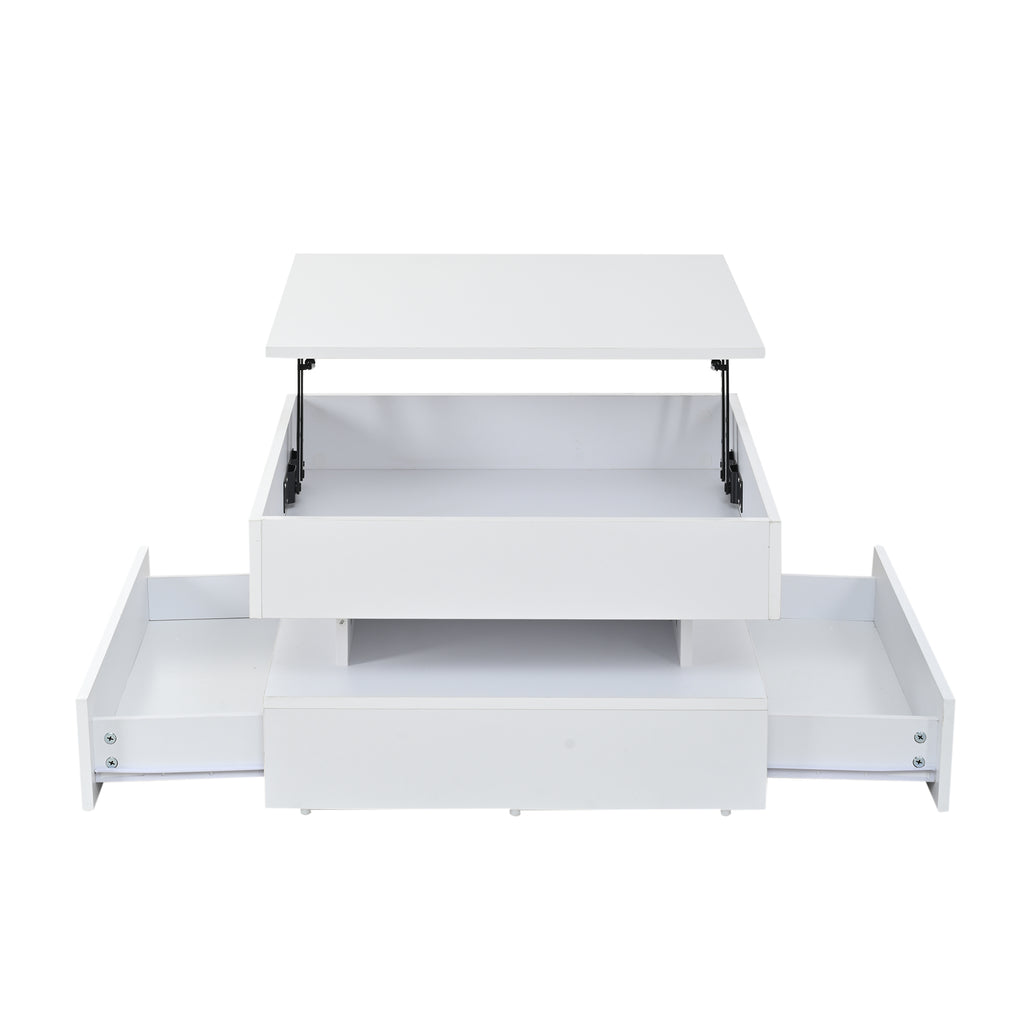 [variant:N892P407973W] White Lift-Top LED Coffee Table with 2 Drawers image 17
