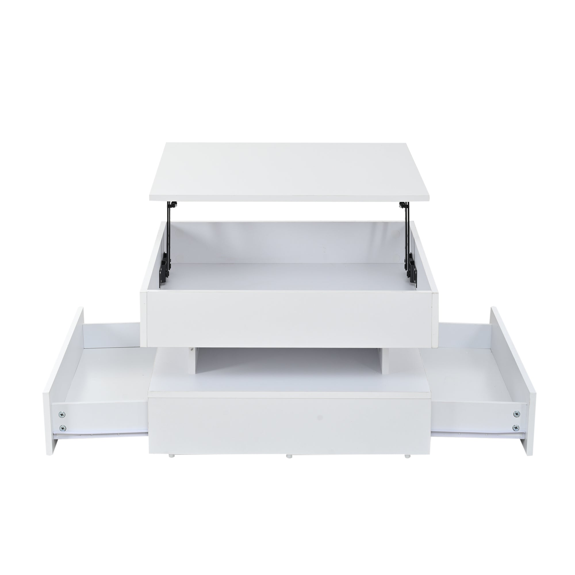 [variant:N892P407973W] White Lift-Top LED Coffee Table with 2 Drawers image 17