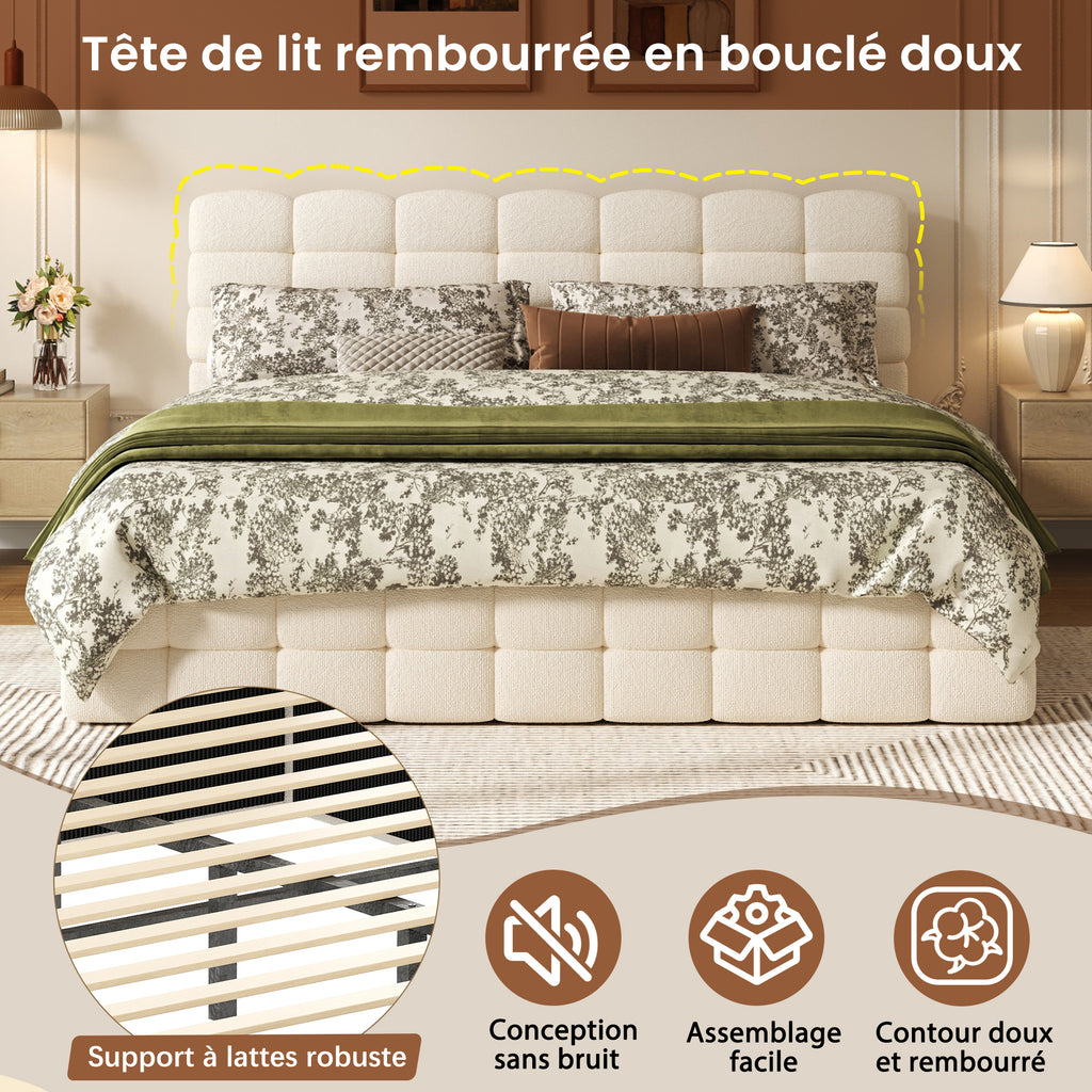 [variant:HS451572AAK] Queen Hydraulic Lift Storage Bed – Cream White image 10