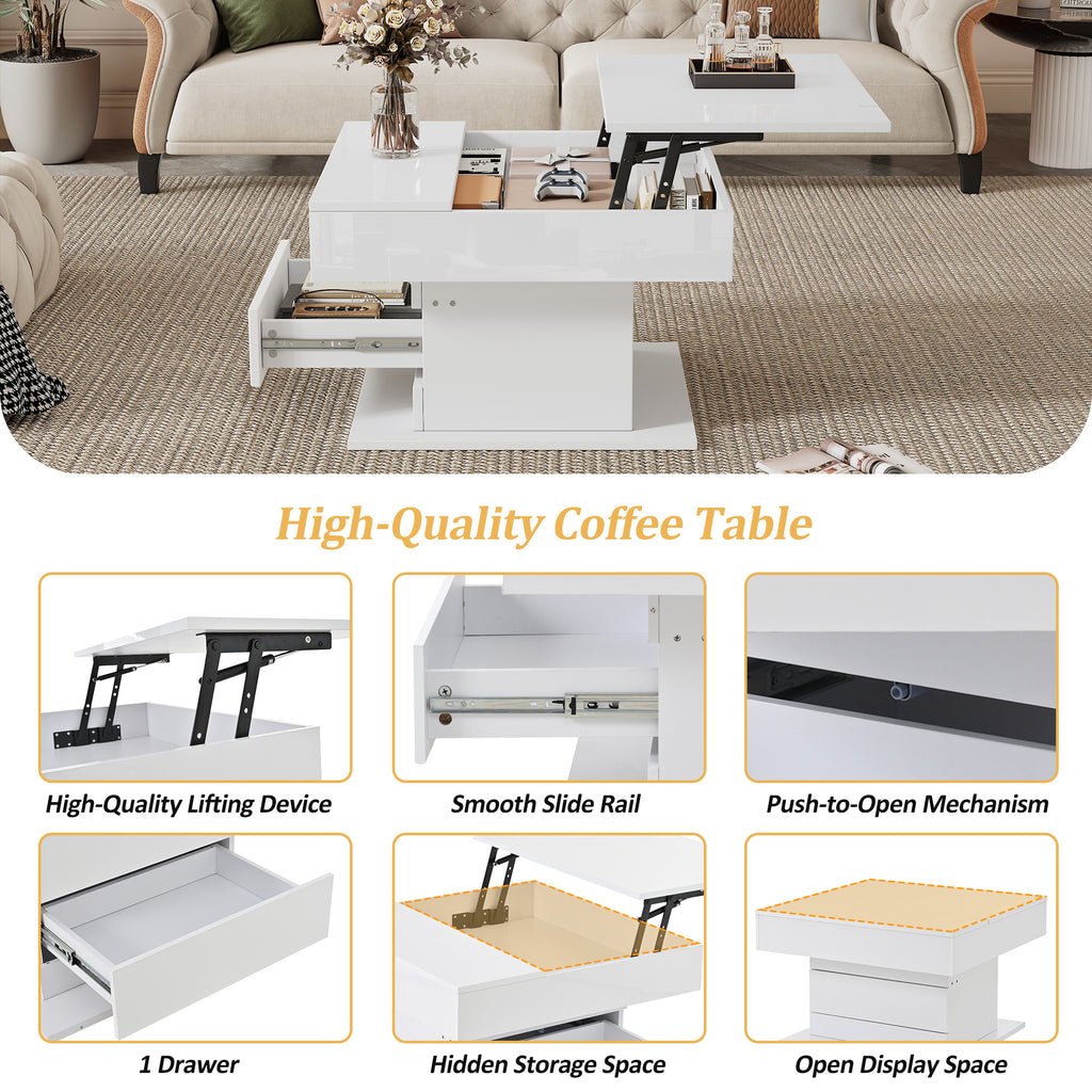 [variant:N892P423296W] 360° Rotating Lift-Top Coffee Table with Drawer image 35