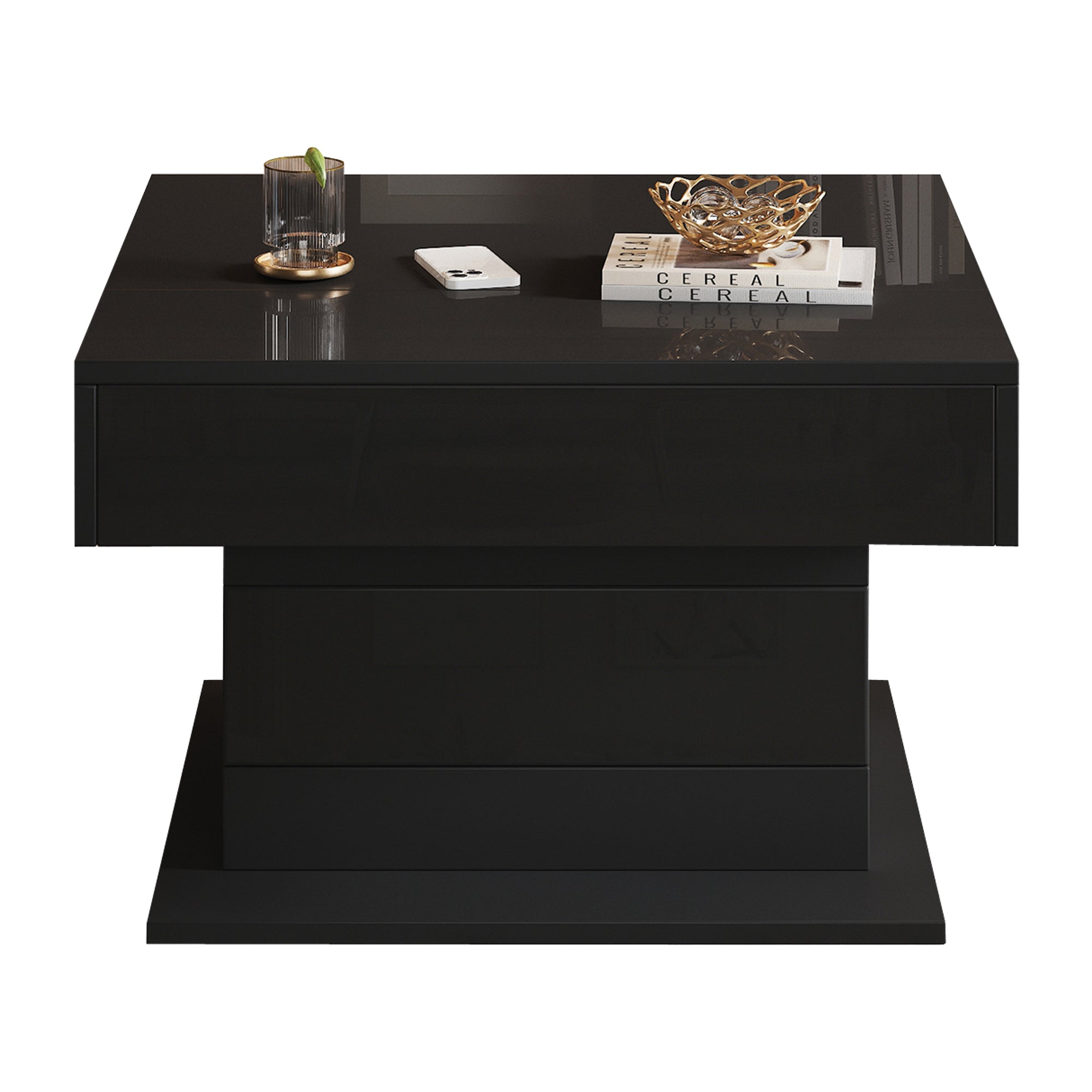 [variant:N892P423296B] Black 360° Rotating Lift-Top Coffee Table image 6