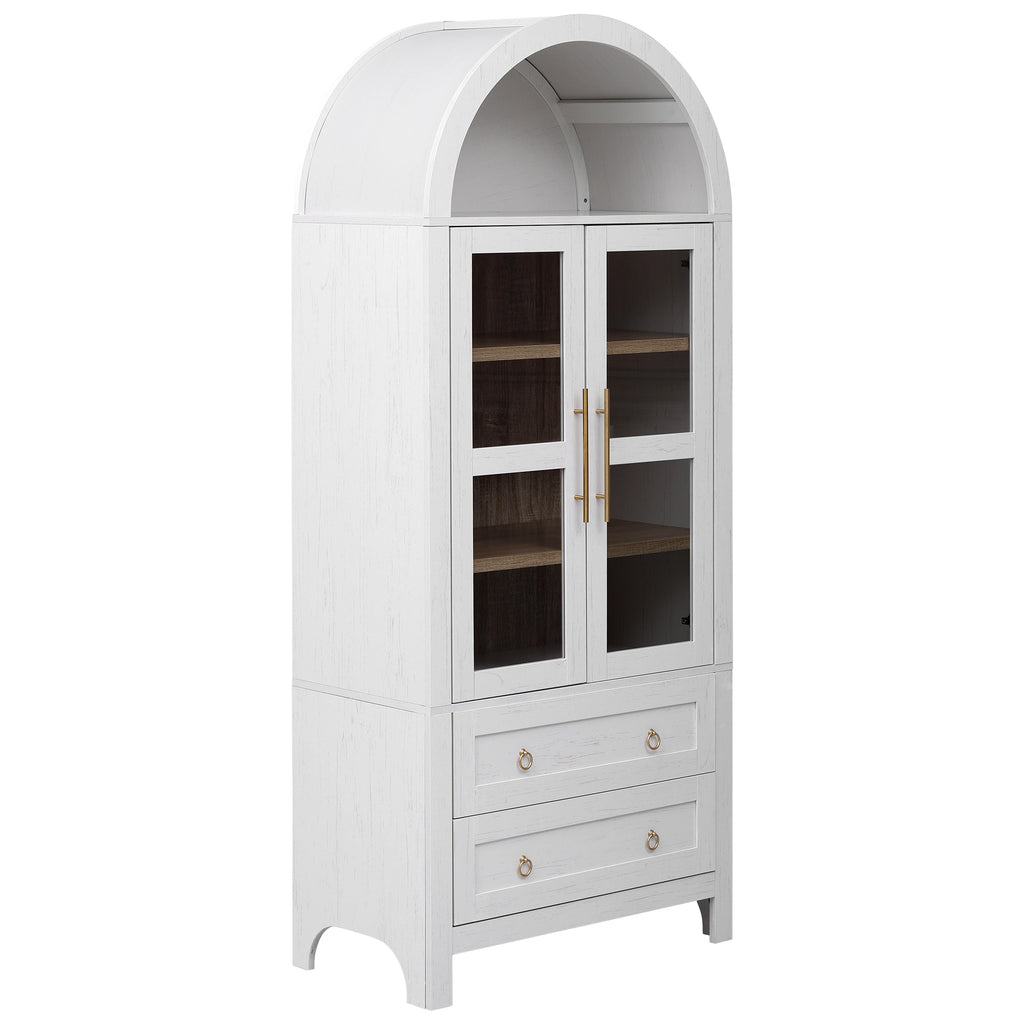 [variant:N853P387781W] Arched Glass-Door Pantry Cabinet – 71-Inch image 33
